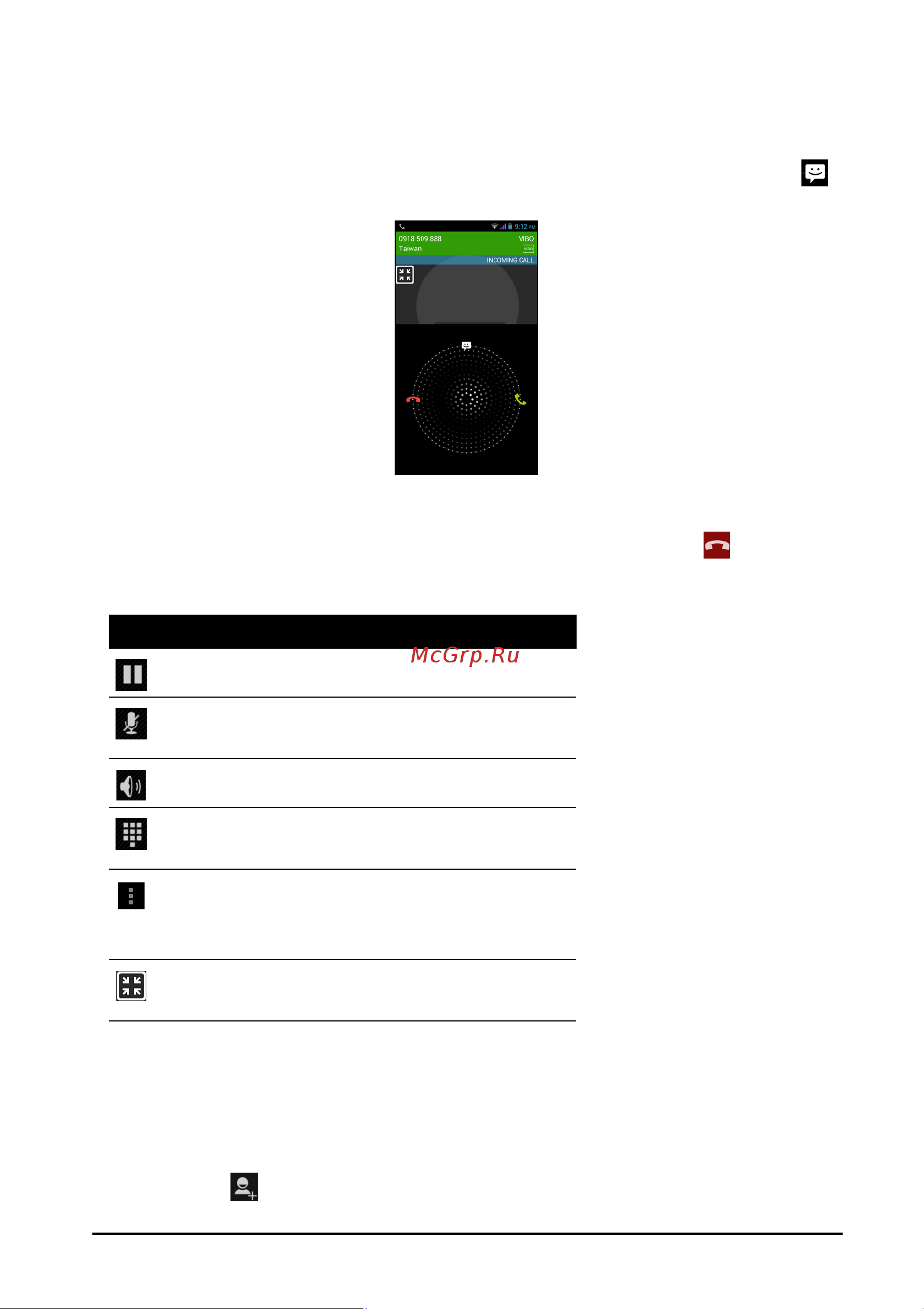 Acer Liquid E1 V360 single SIM [27/76] Ответ на вызов или его отклонение