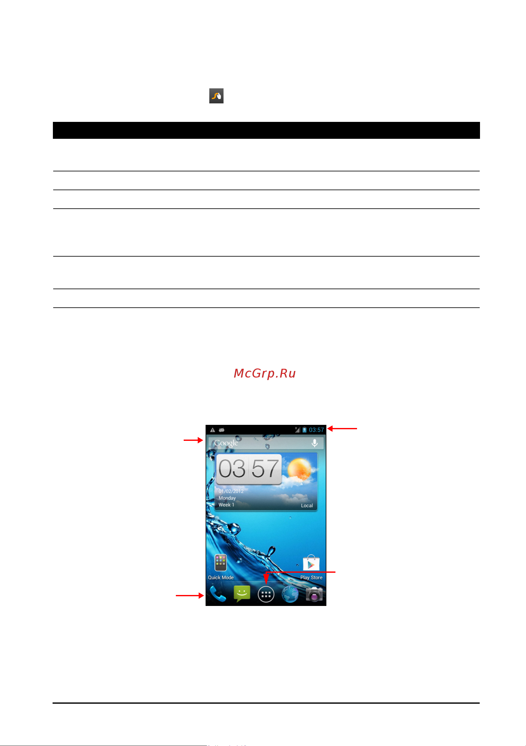 Acer Liquid Z4 Z120 [13/67] Начальный экран