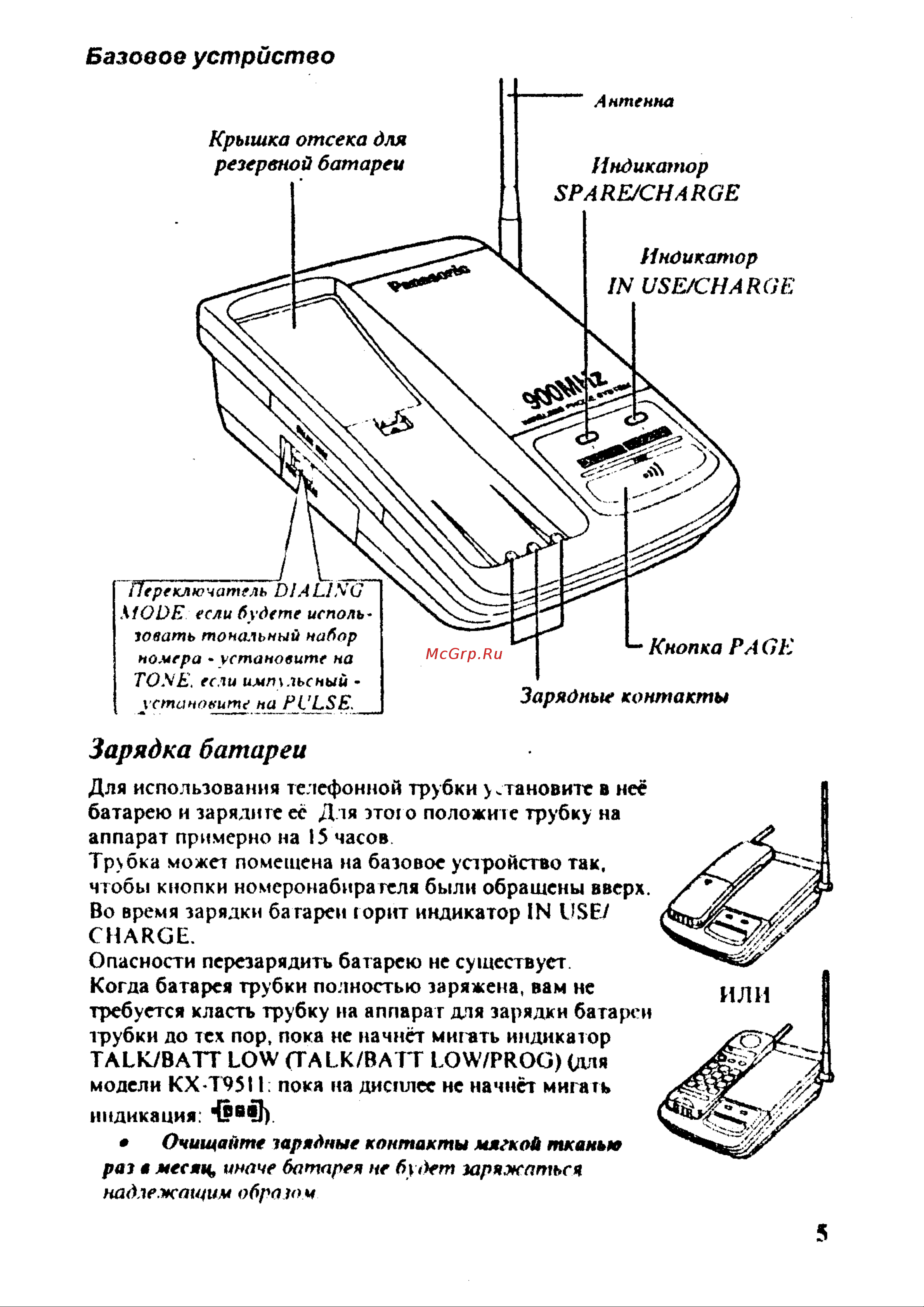 Panasonic KX-T9501 Руководство по эксплуатации онлайн [6/17] 757557