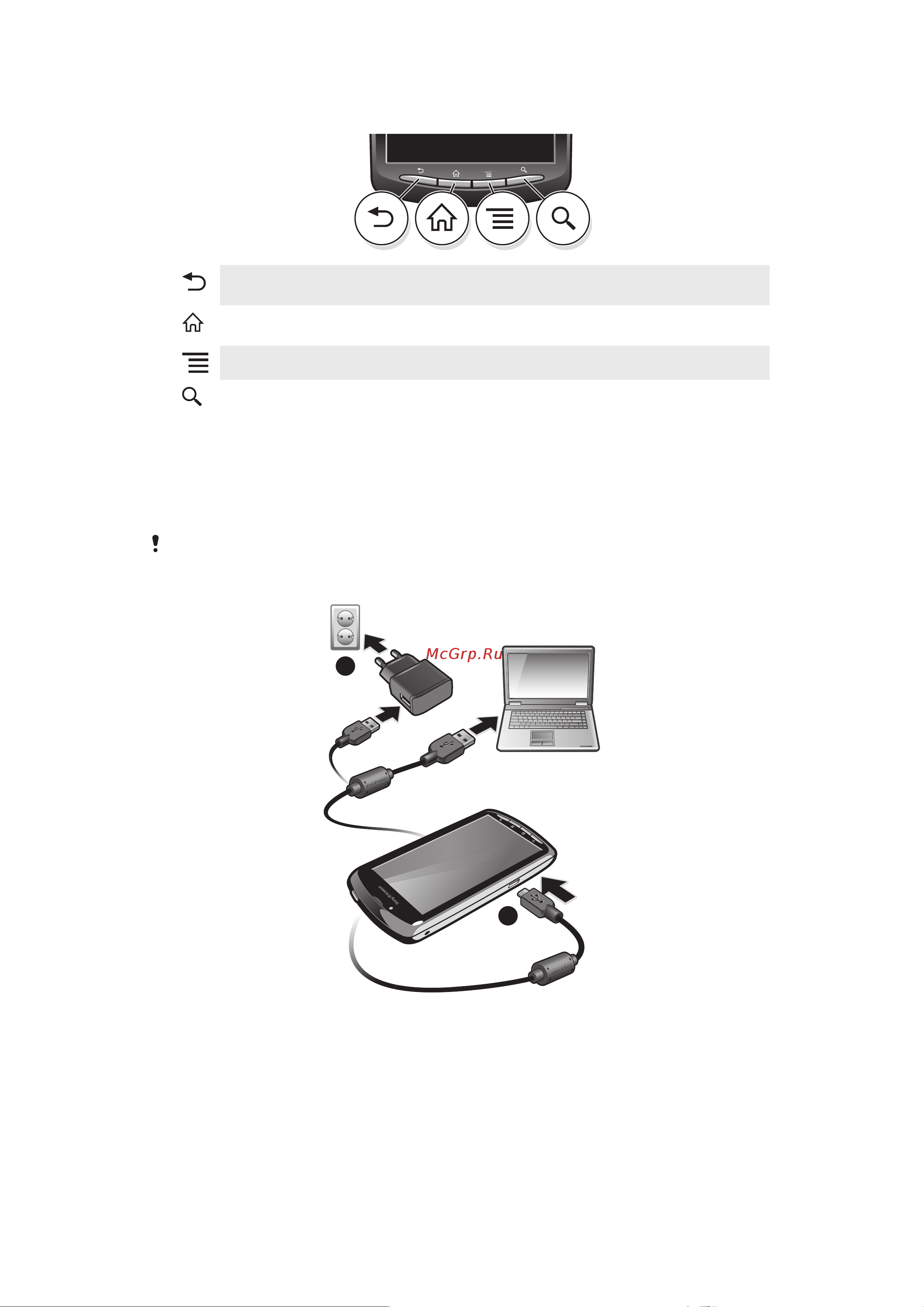 SONY-ERICSSON SONY XPERIA Play [12/106] Использование клавиш