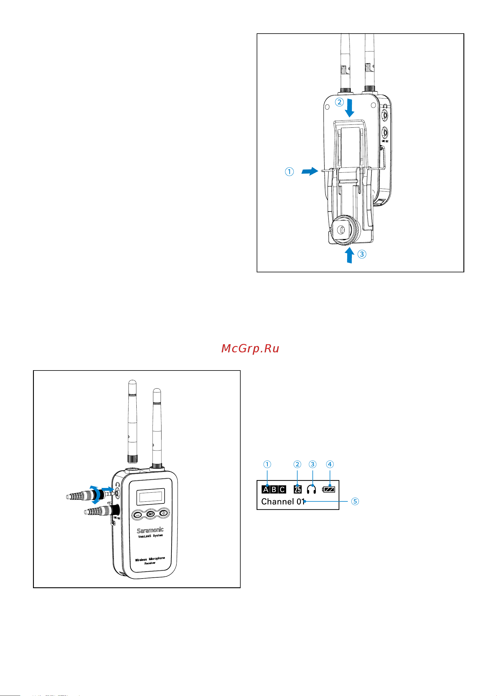 Saramonic VmicLink5RX+TX+TX+TX Руководство по эксплуатации онлайн [5/12] 757796