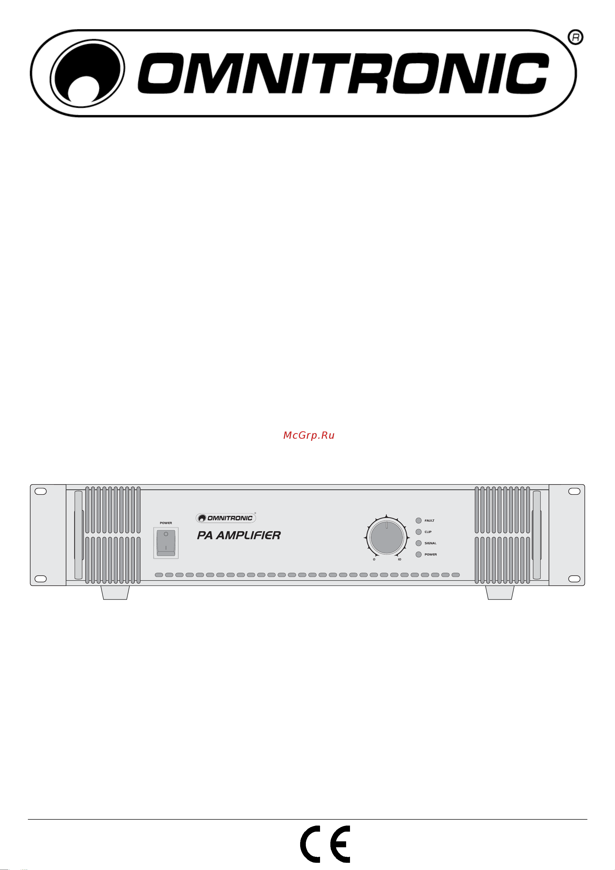 OMNITRONIC PAP-120 PA Amplifier Руководство по эксплуатации онлайн