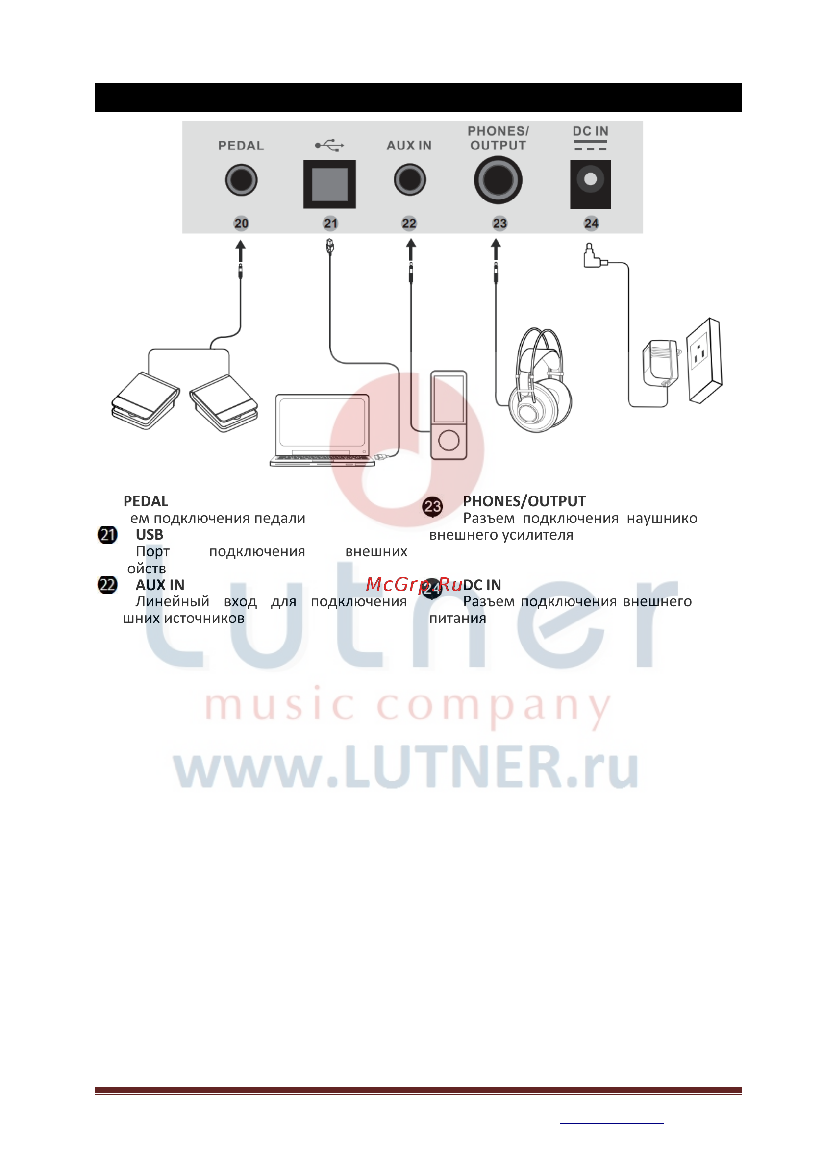 Medeli DD309 [6/26] Задняя панель