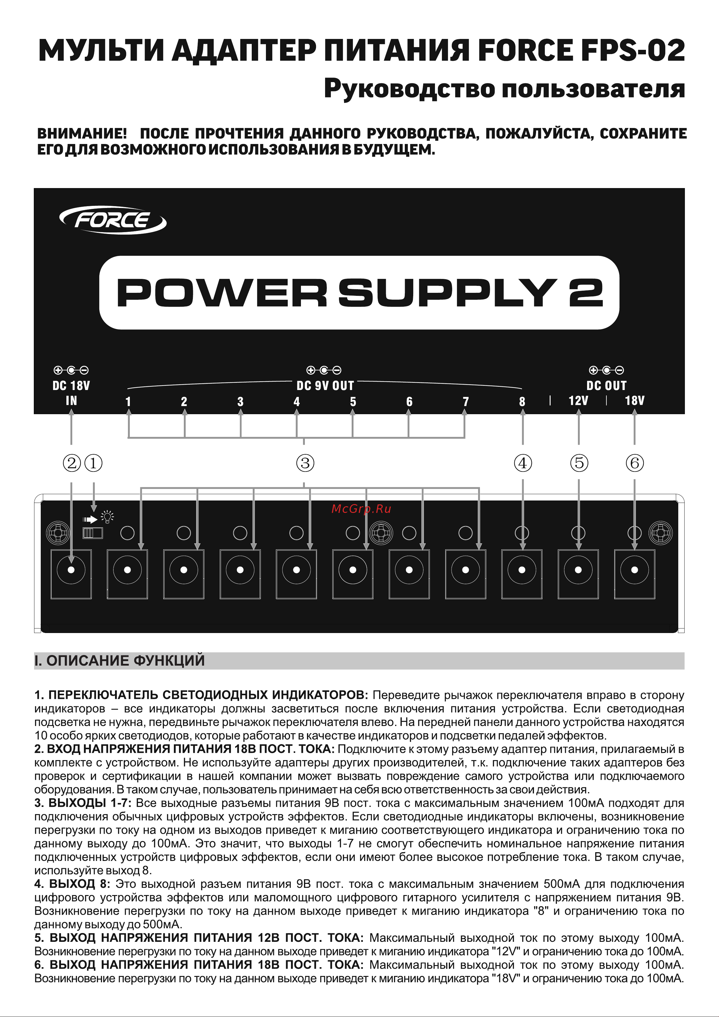 Force FPS-02 Руководство по эксплуатации онлайн