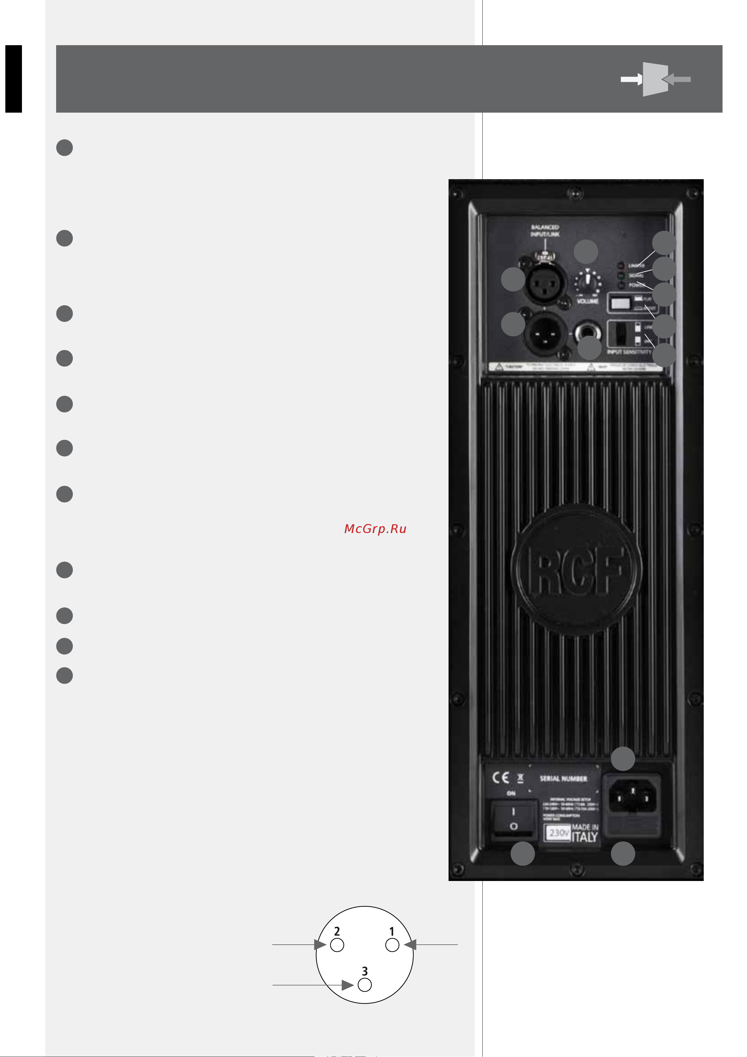 RCF ART 312-A MK III [6/24] Rear panel