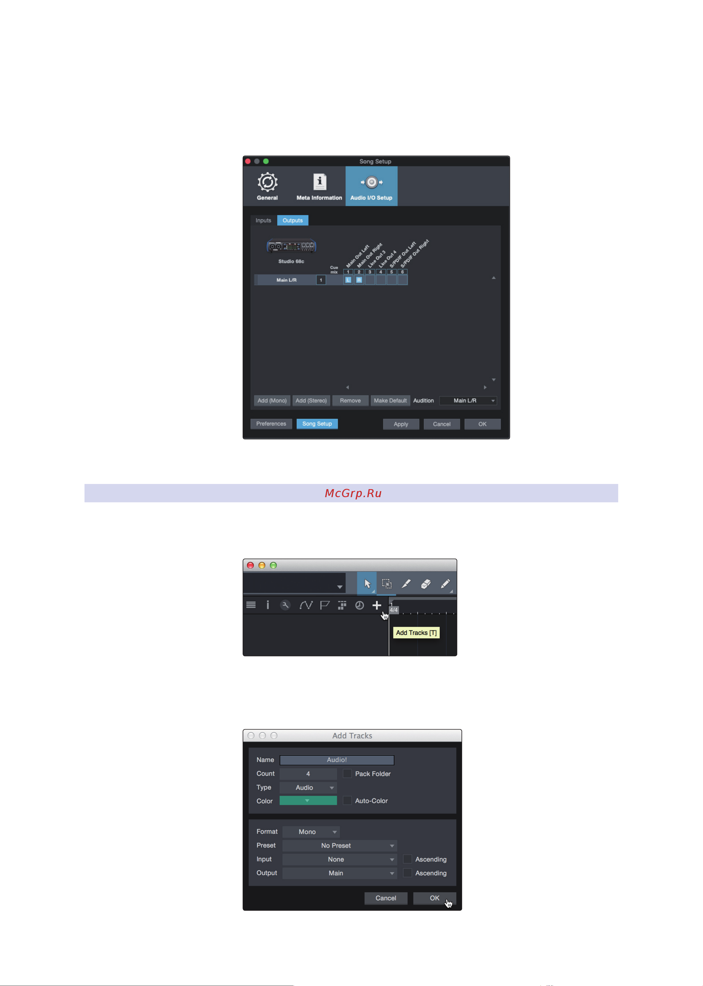 PRESONUS STUDIO 26C [25/32] Создание звуковых и инструментальных дорожек