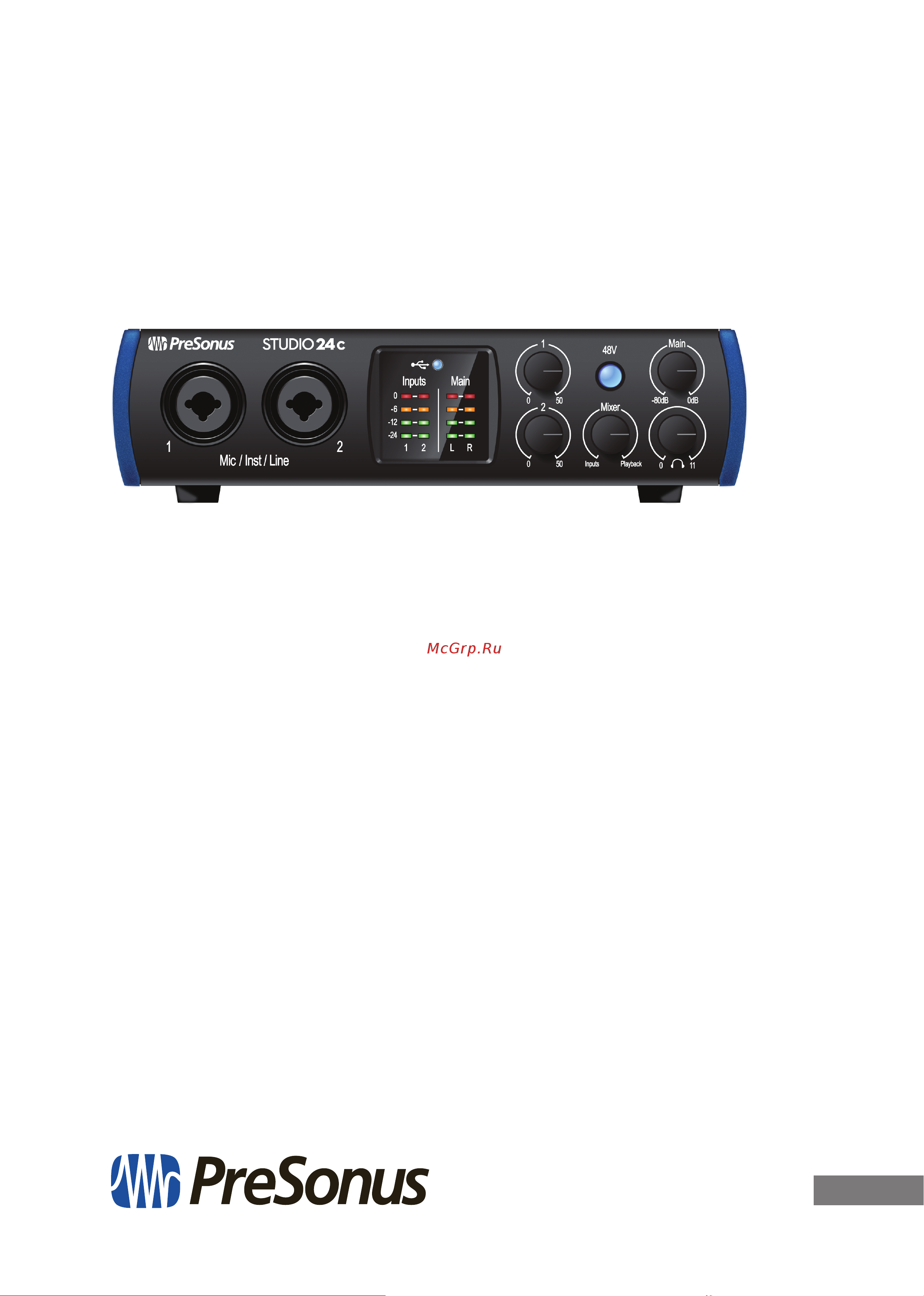 PRESONUS STUDIO 24C Руководство по эксплуатации онлайн