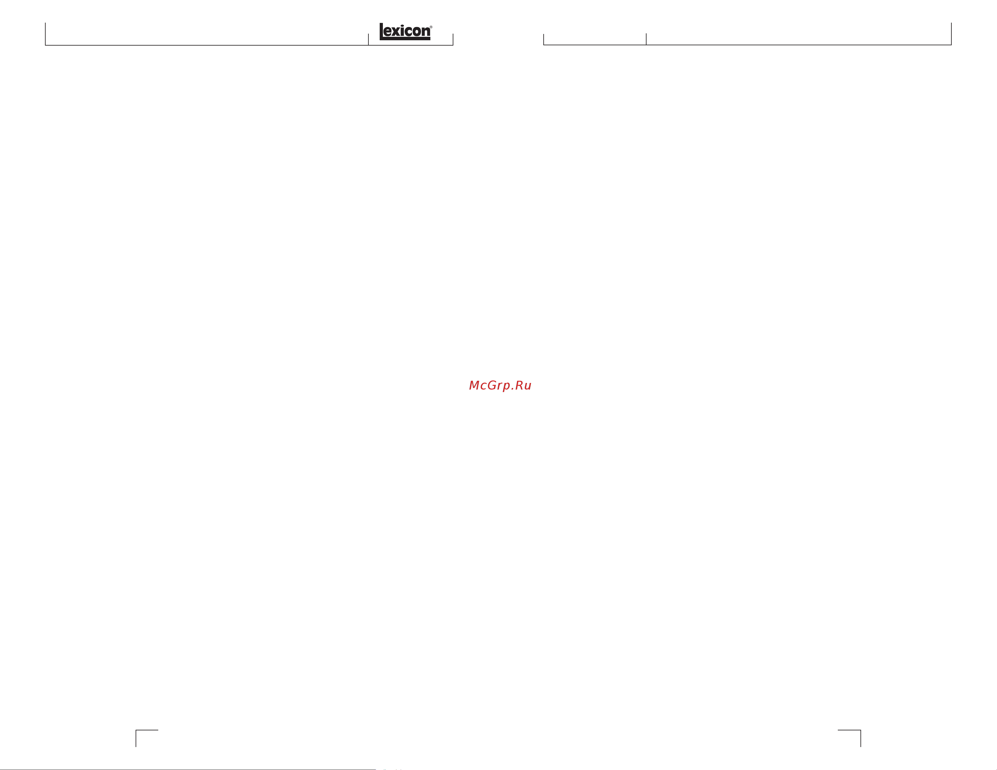 Lexicon MX300 [3/31] Table of contents