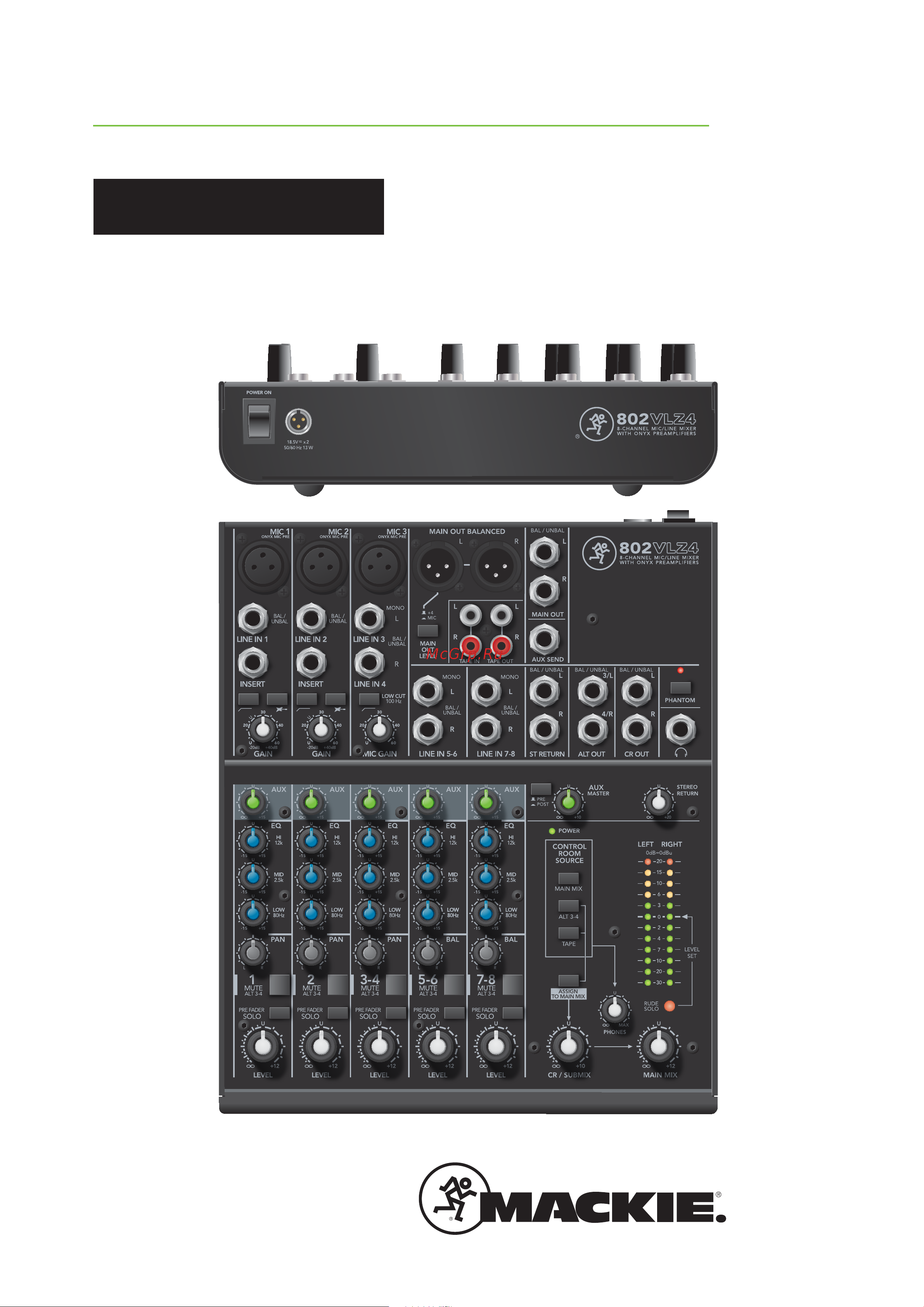 Mackie 802VLZ4 Руководство по эксплуатации онлайн