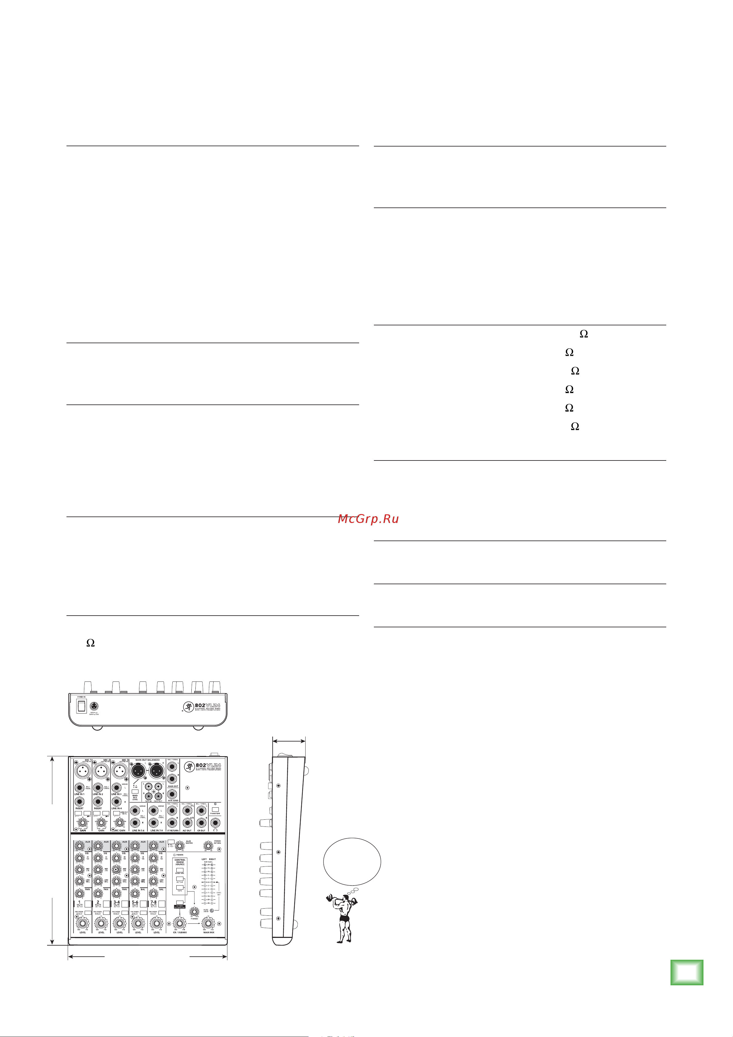 Mackie 802VLZ4 [25/28] Appendix c technical information