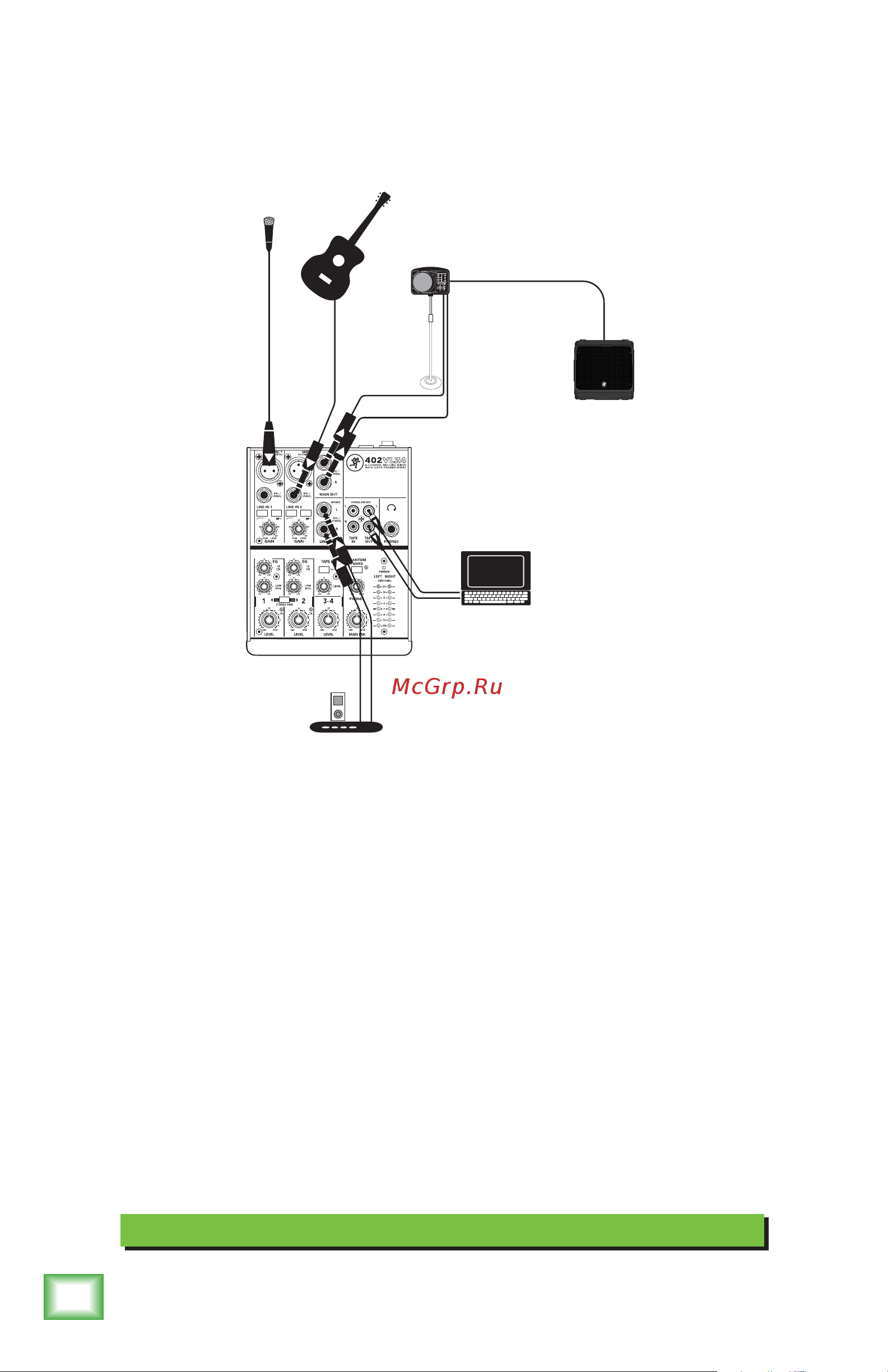 Mackie 402VLZ4 [6/24] Hookup diagrams
