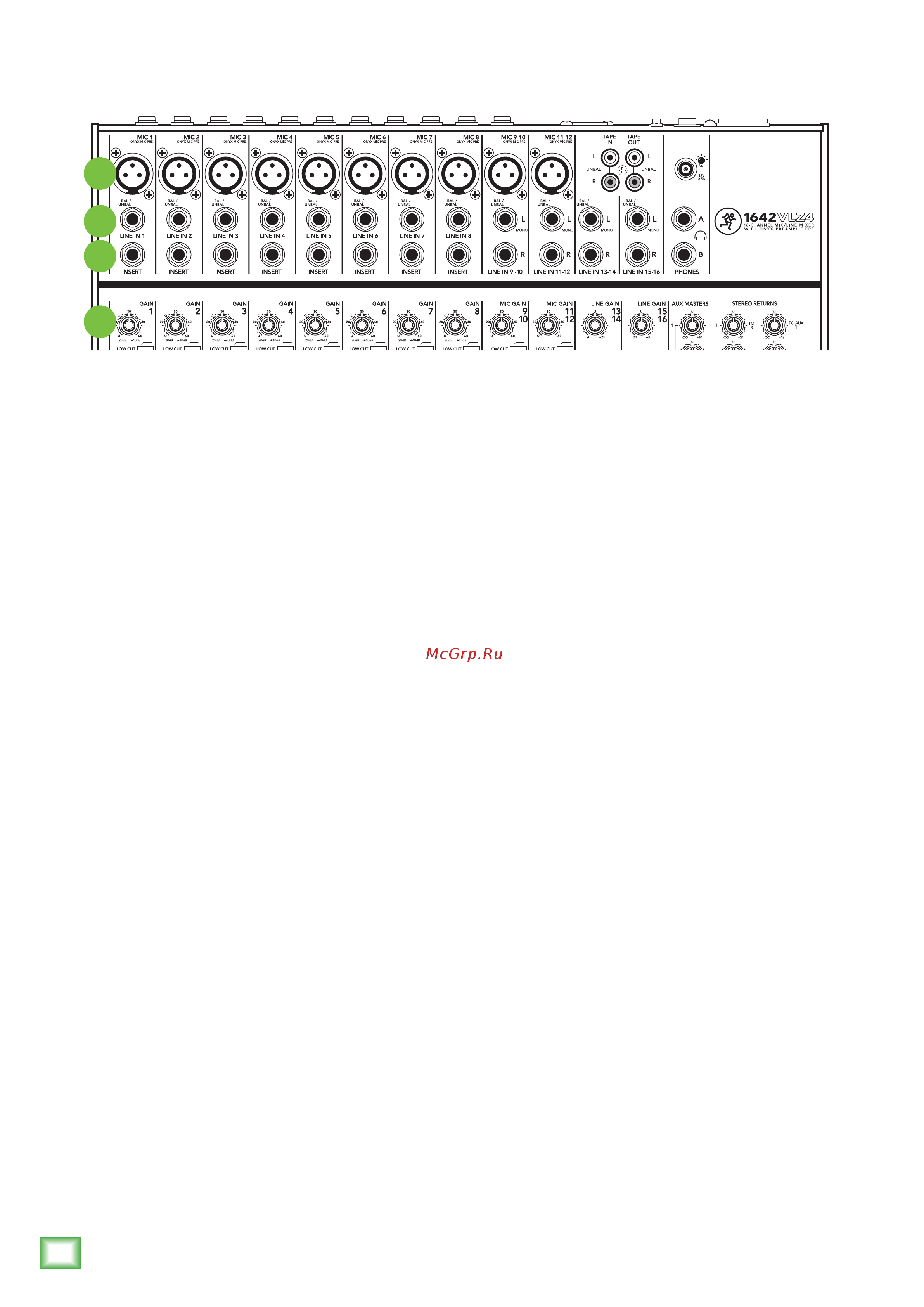 Mackie 1642VLZ4 [8/32] Patchbay description