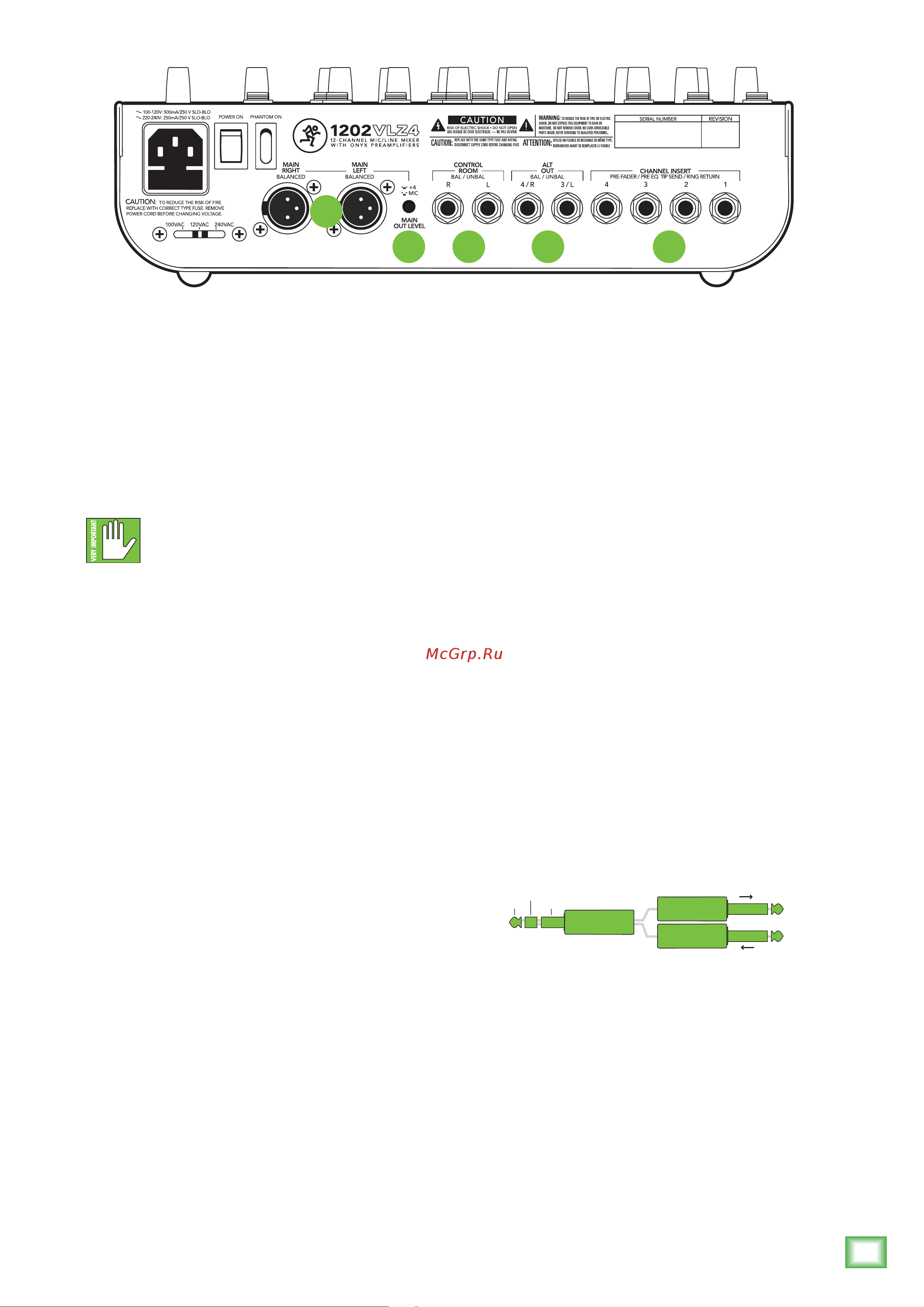 Mackie 1202VLZ4 [11/28] Owner s manual