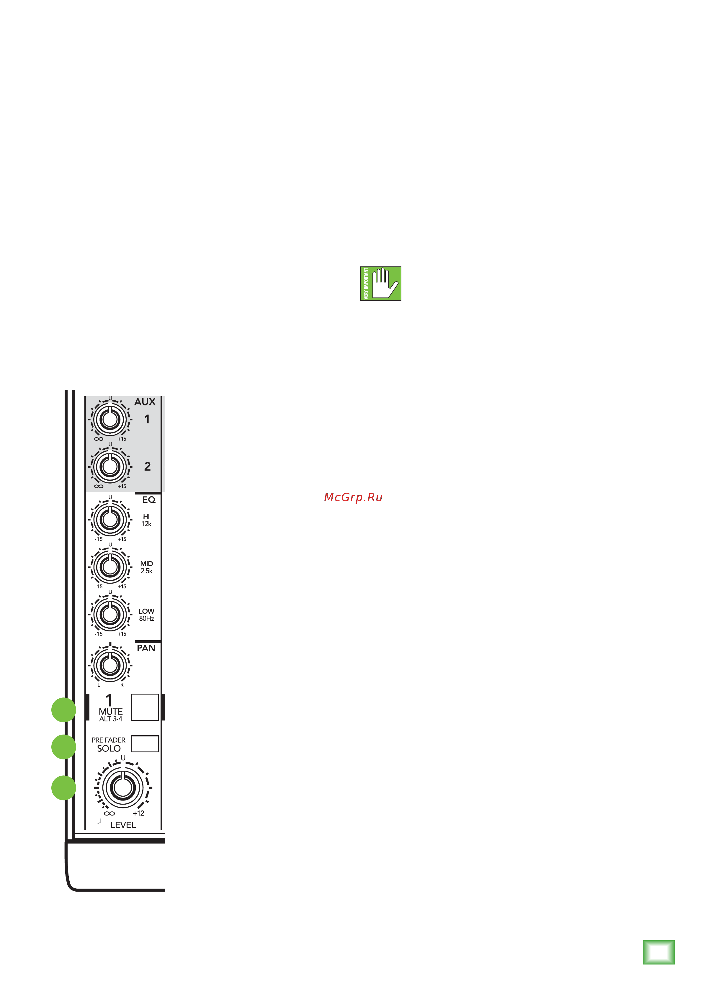 Mackie 1202VLZ4 [13/28] Channel strip description
