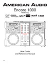 American Audio Encore 1000 Руководство по эксплуатации