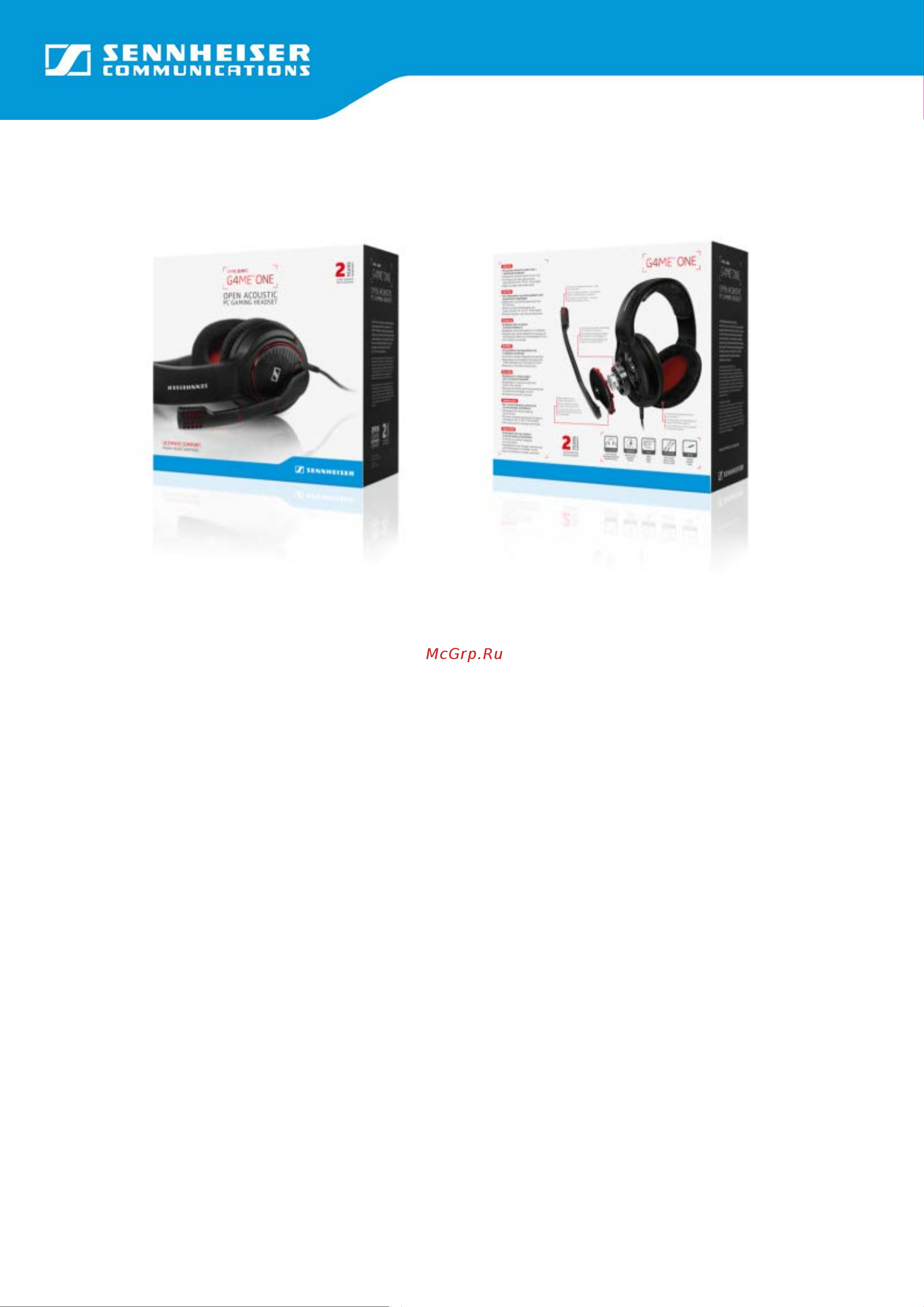Sennheiser G4ME One Руководство по эксплуатации онлайн [2/2] 758281
