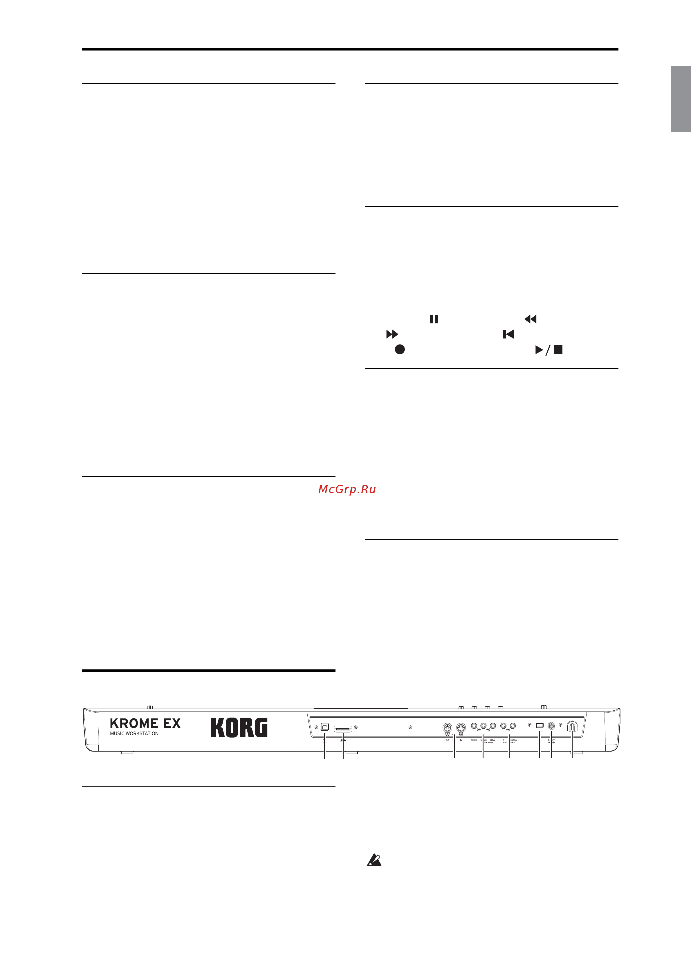 Korg Krome EX 61 [9/148] Rear panel