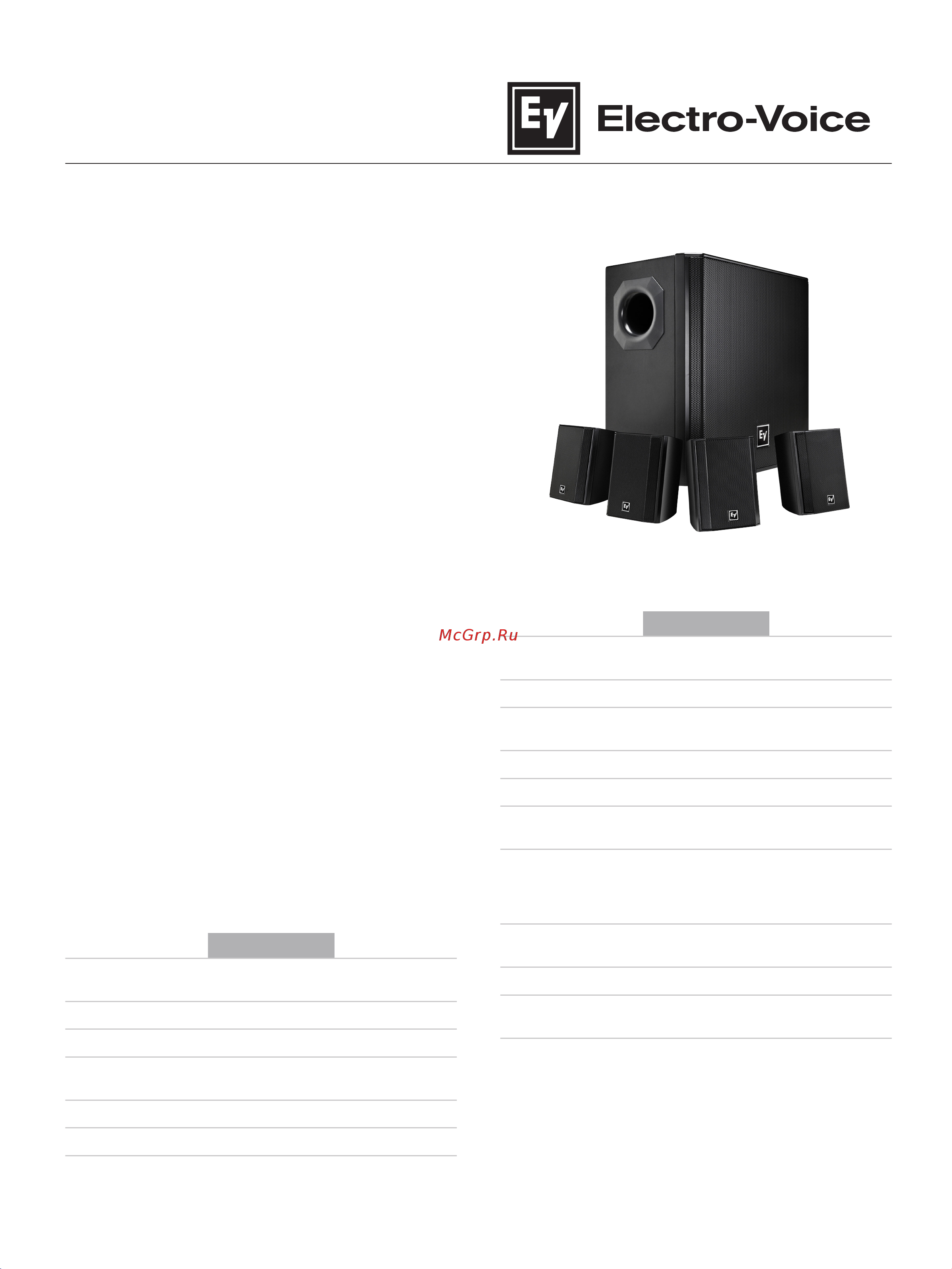 ELECTRO VOICE EVID S44 Music Speaker System Руководство по эксплуатации онлайн