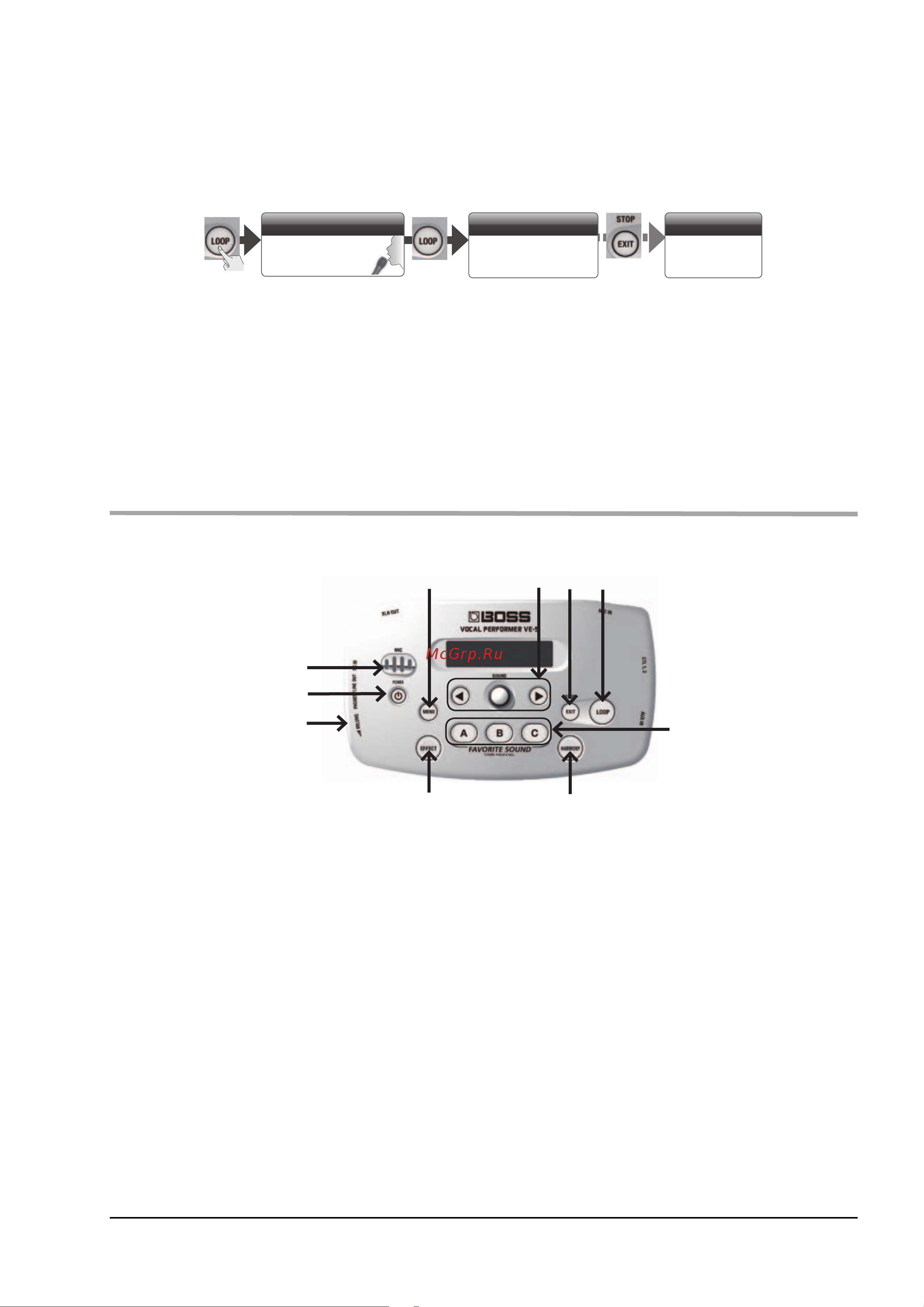 Boss VE-5-WH [11/27] Описание панели