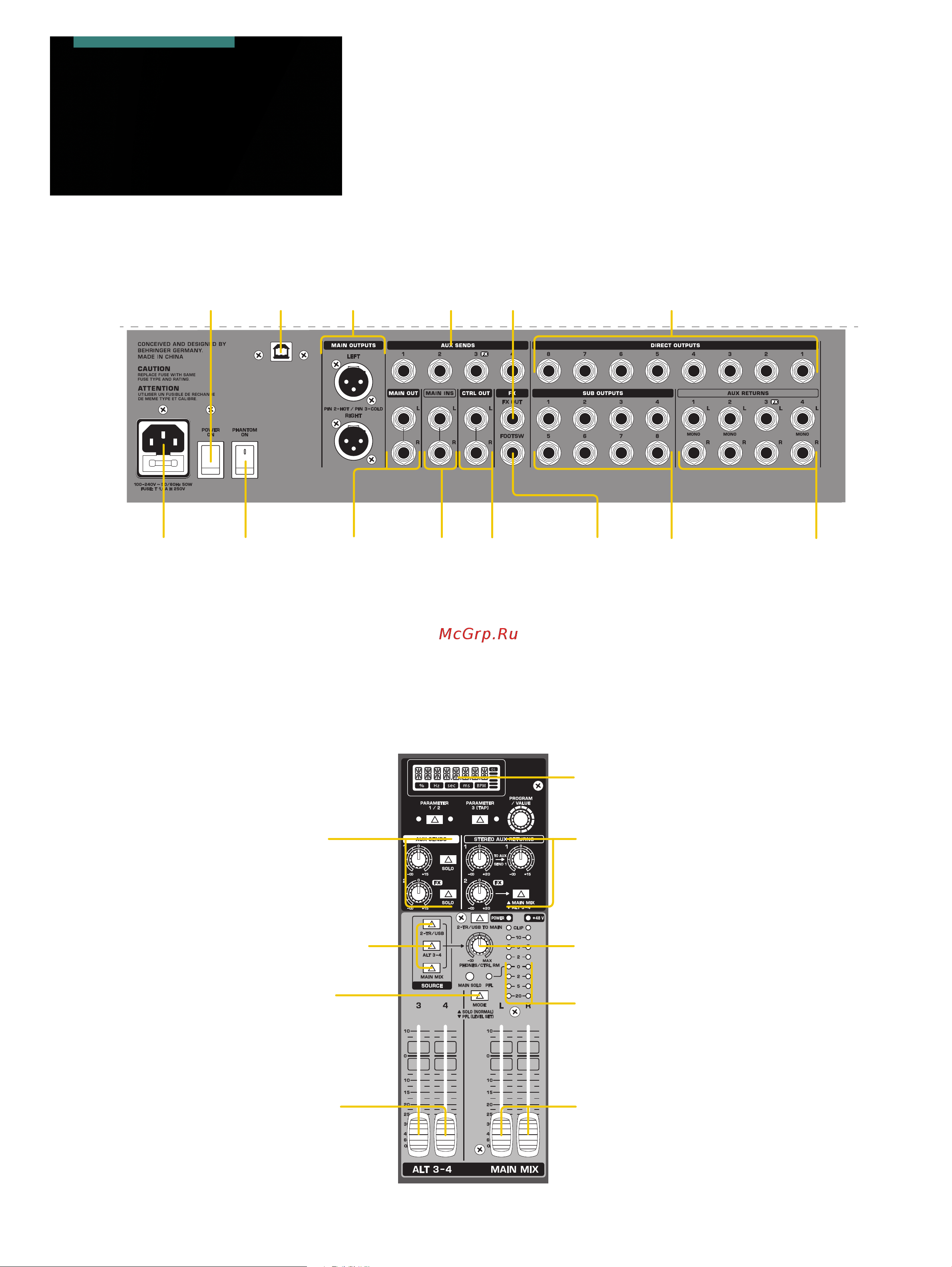 Behringer QX1204USB [7/18] Xenyx qx1204usb q1204usb front panel