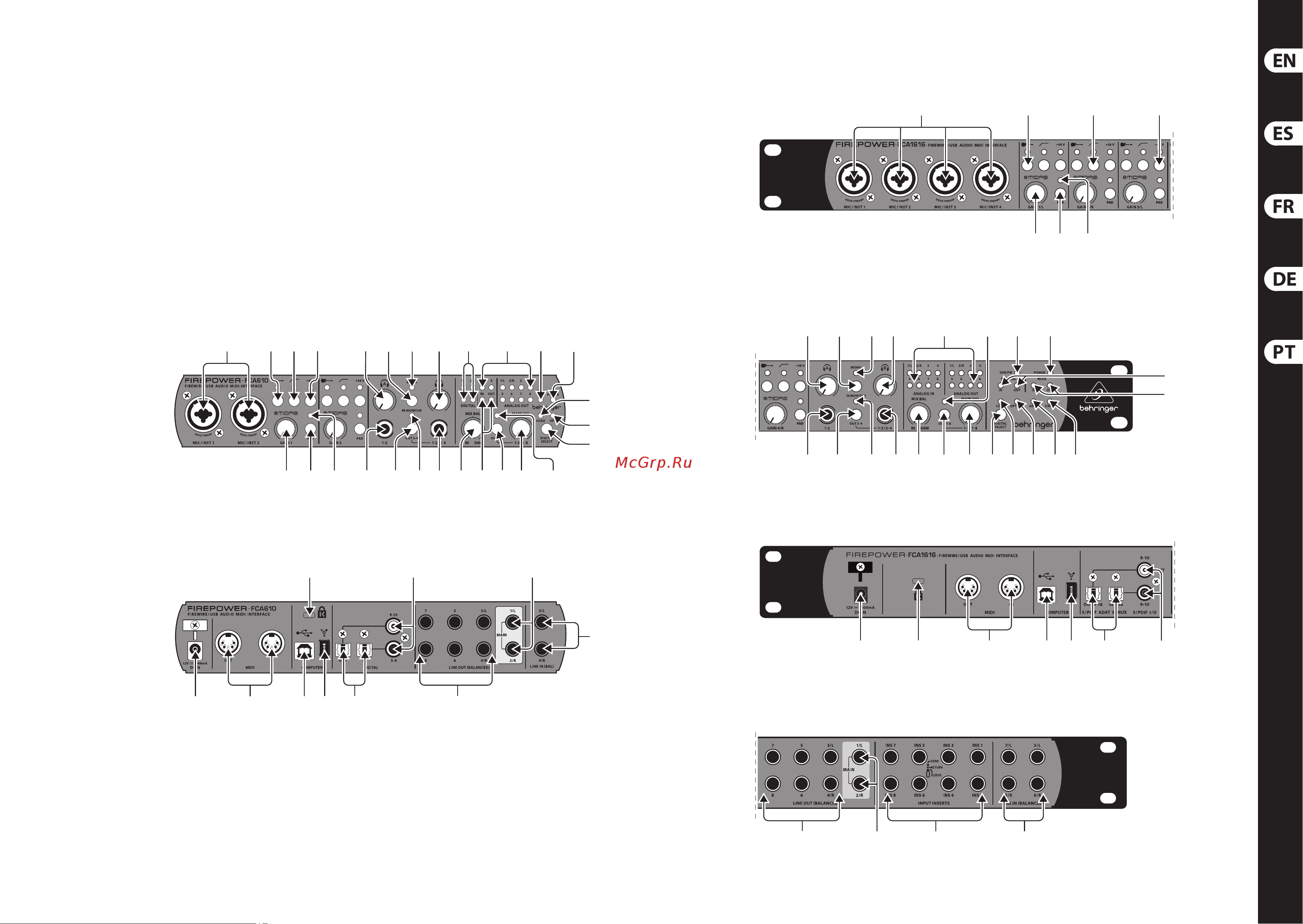 Behringer FCA610 [7/21] Firepower fca1616 fca610 controls