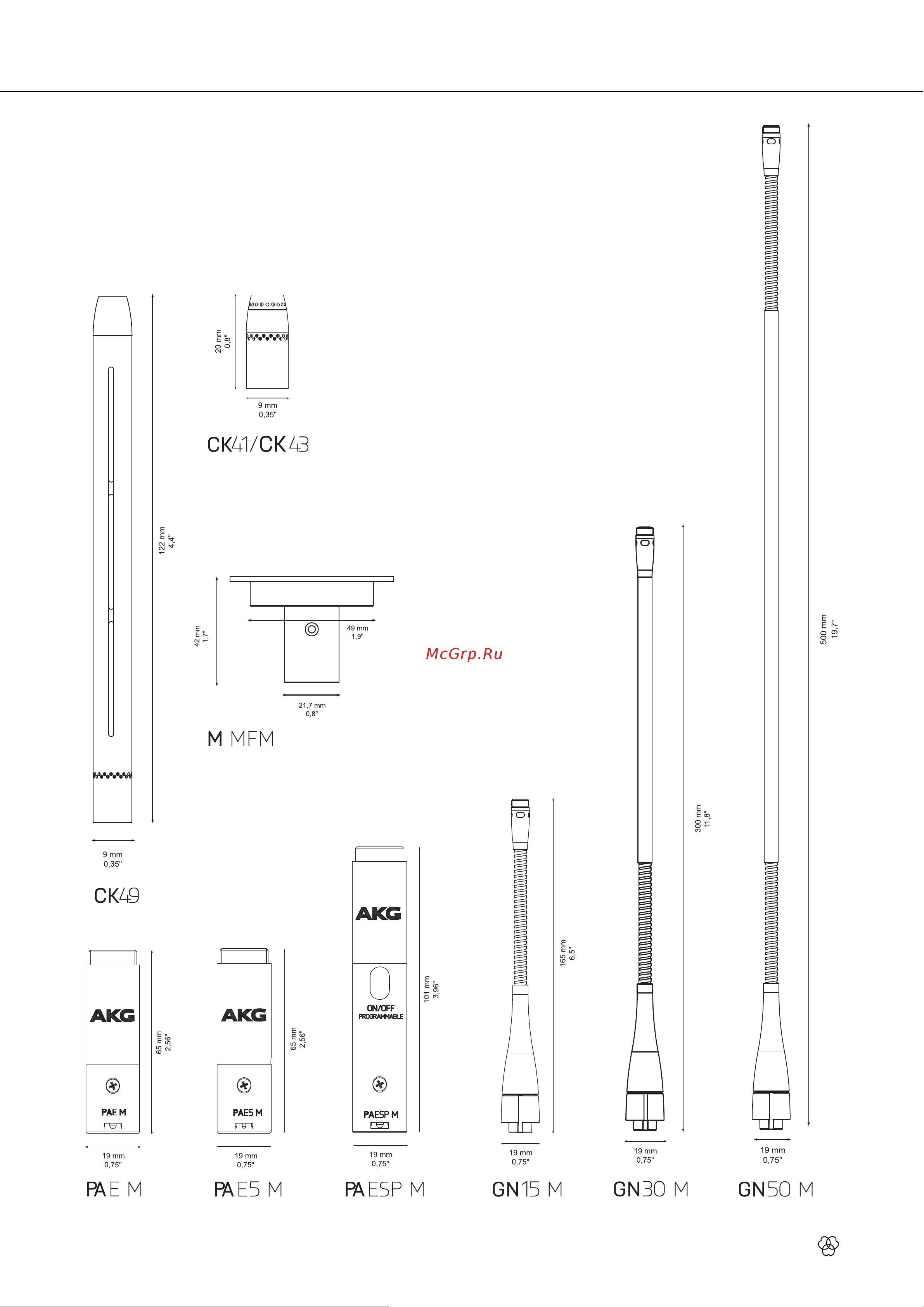 AKG CK41 [22/26] Dimensional drawings