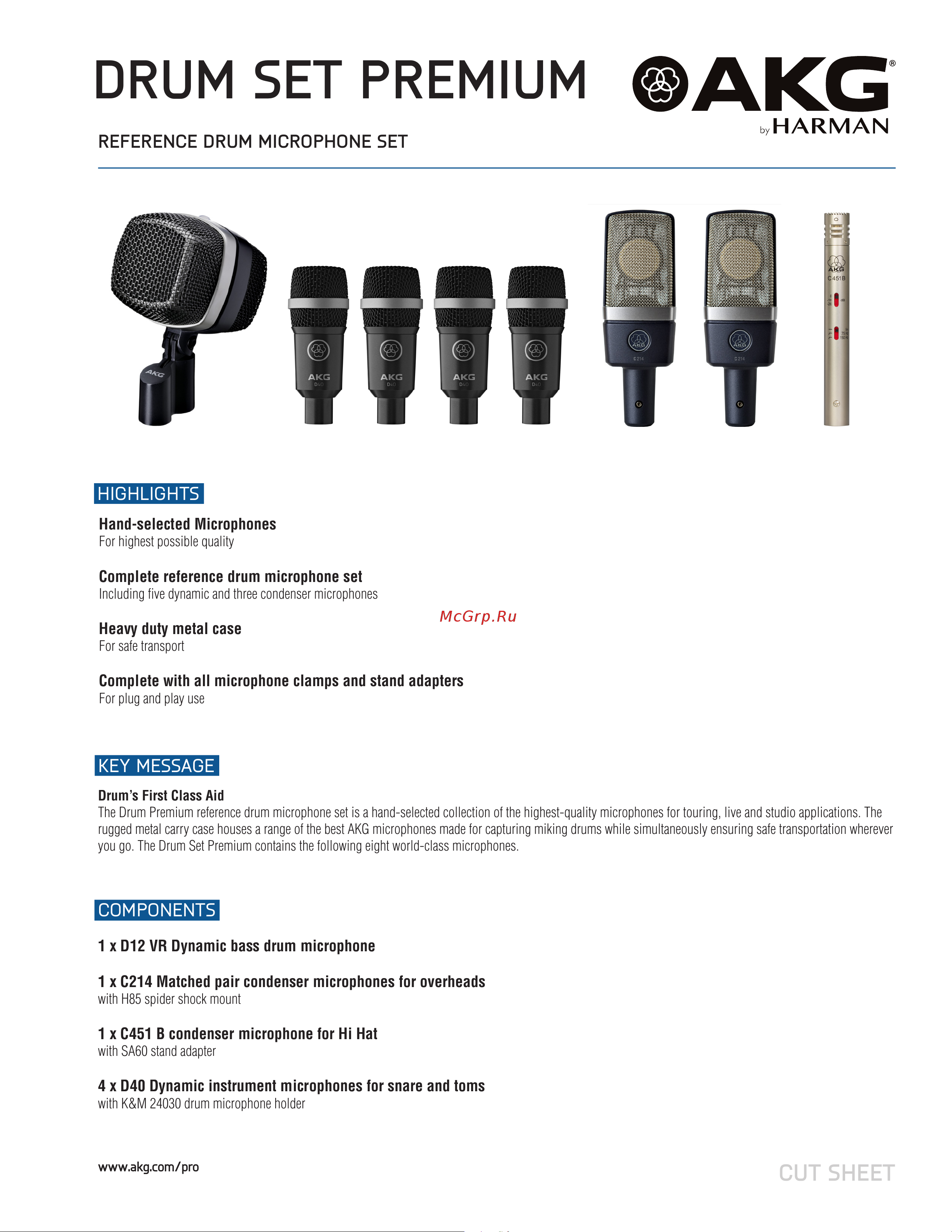 AKG Drumset Premium Руководство по эксплуатации онлайн