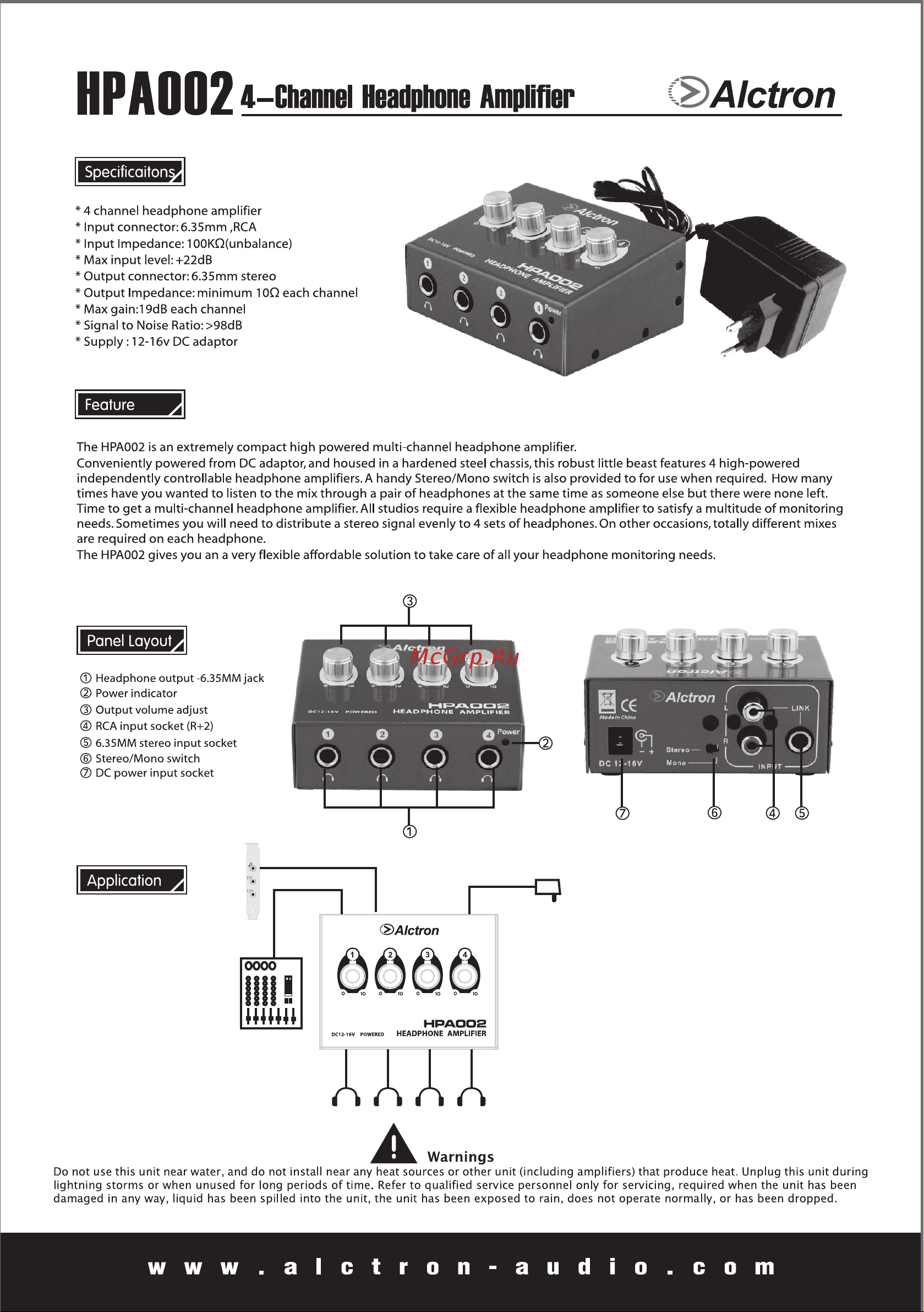 ALCTRON HPA002 Руководство по эксплуатации онлайн [2/2] 758495