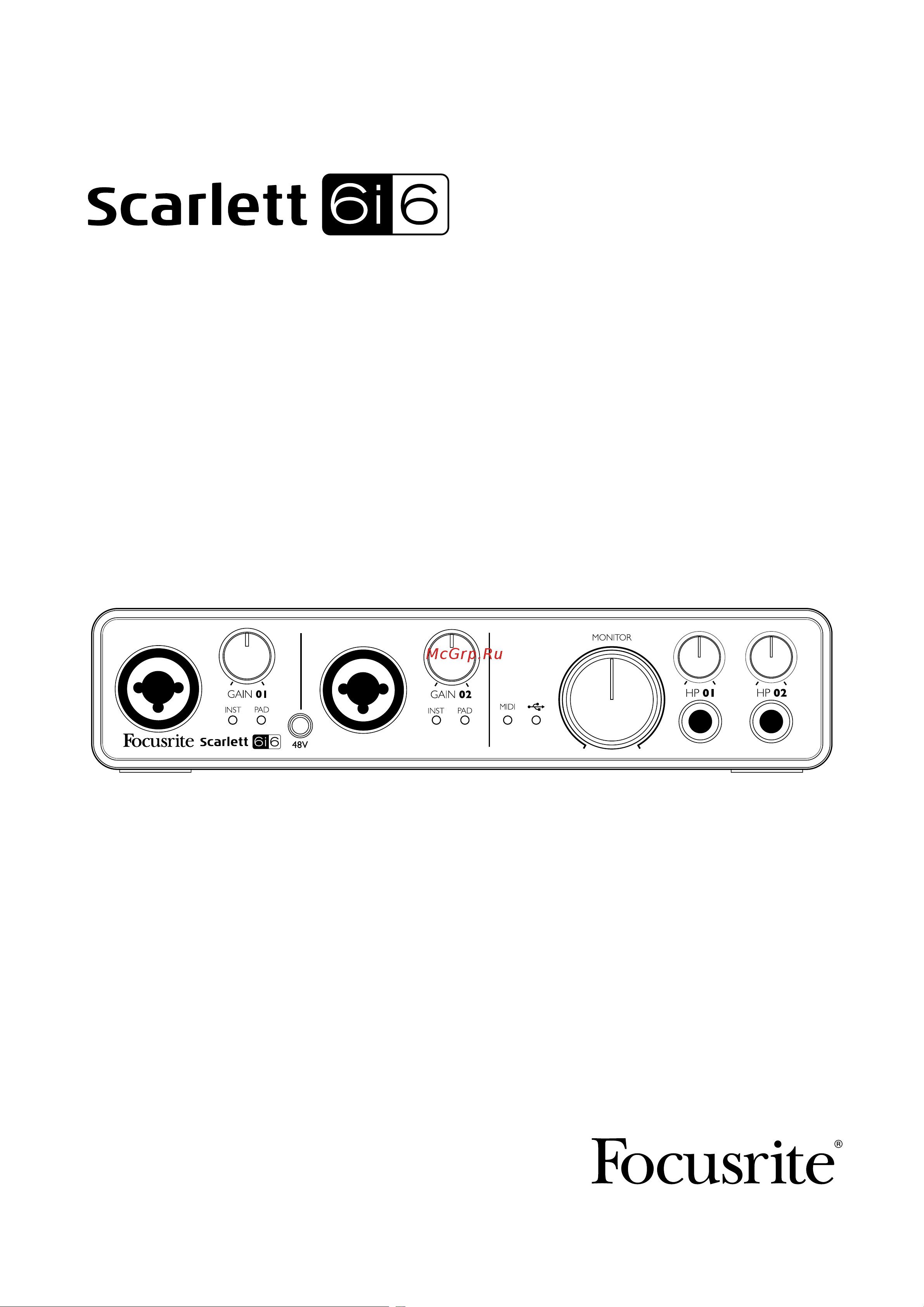Focusrite Scarlett 6i6 USB Руководство по эксплуатации онлайн