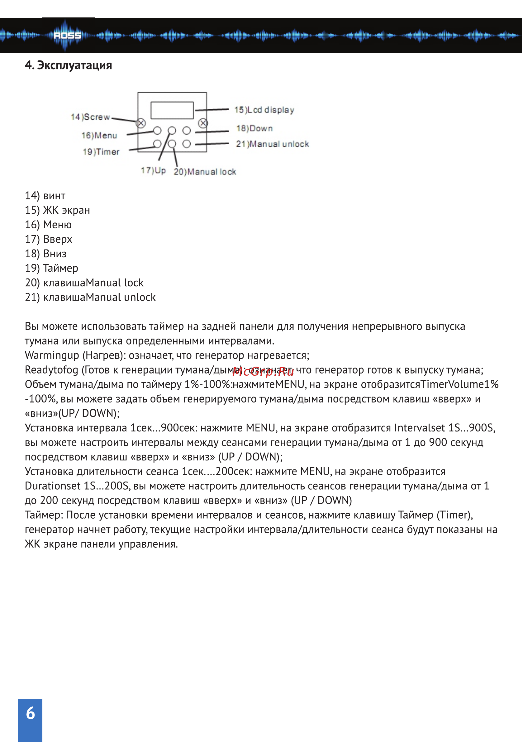 ROSS FLEX FOG 1500 DMX [6/7] Страница 6