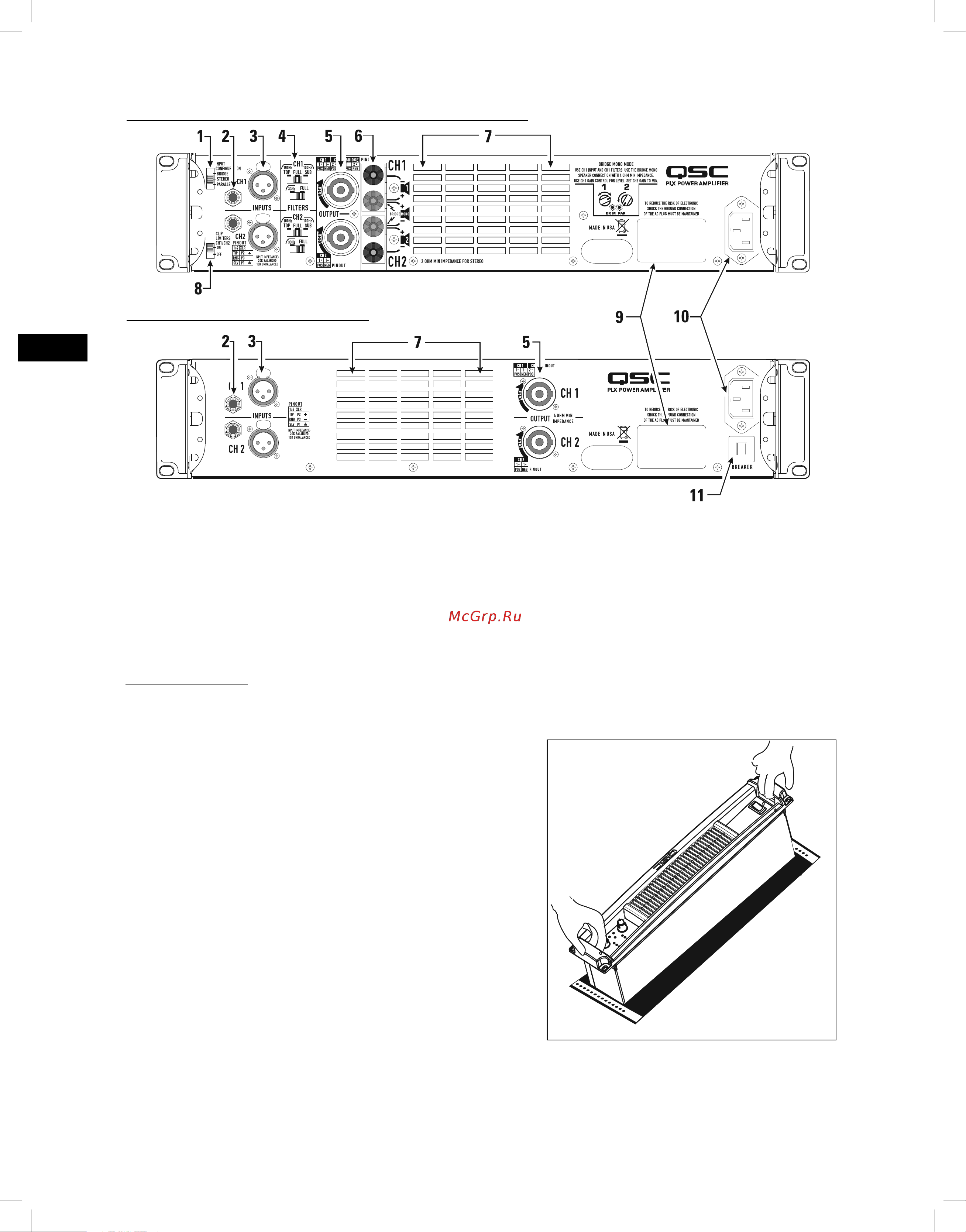 QSC PLX1802 [4/68] Rack mounting