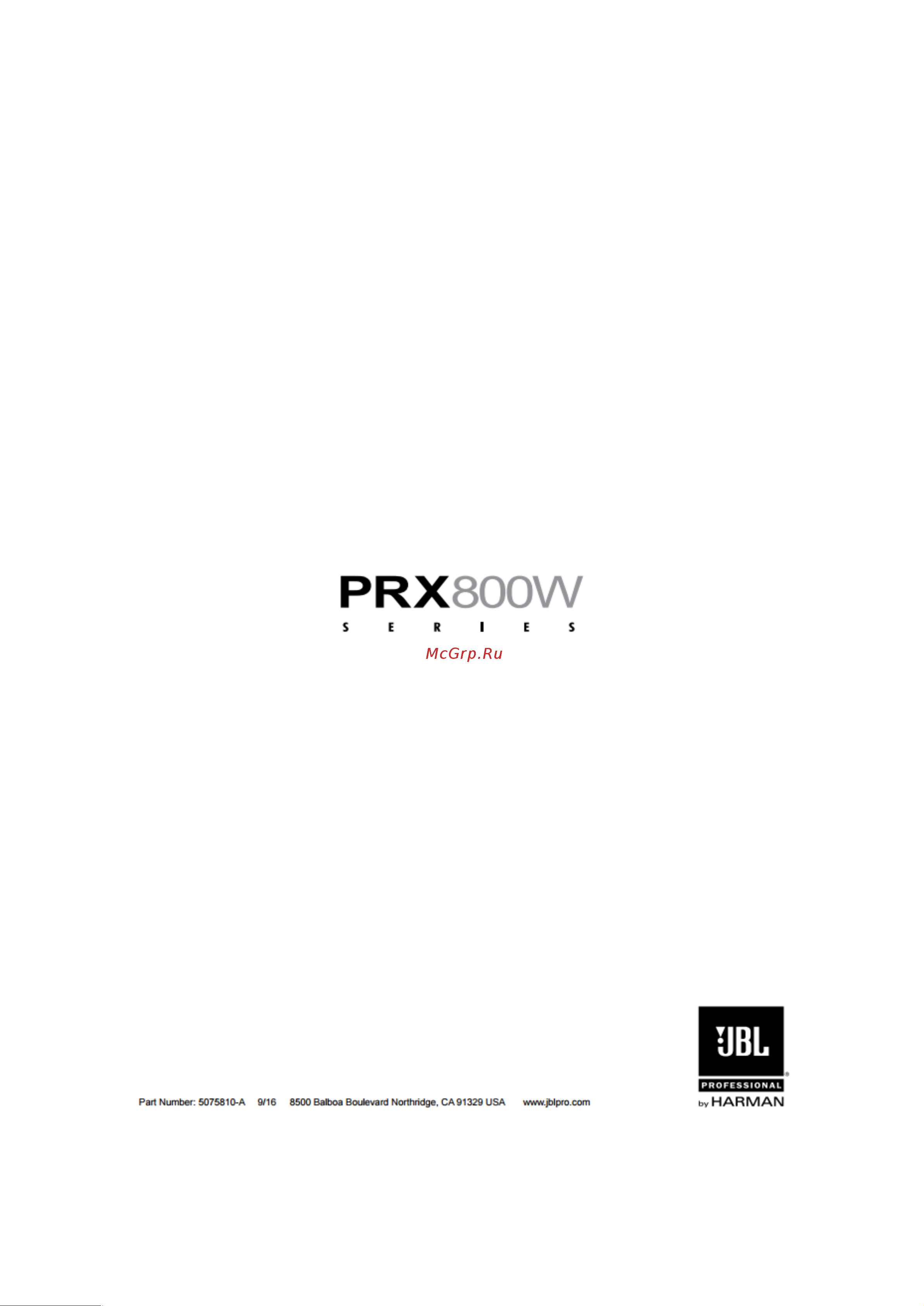 JBL PRX835W Руководство по эксплуатации онлайн [24/24] 776782
