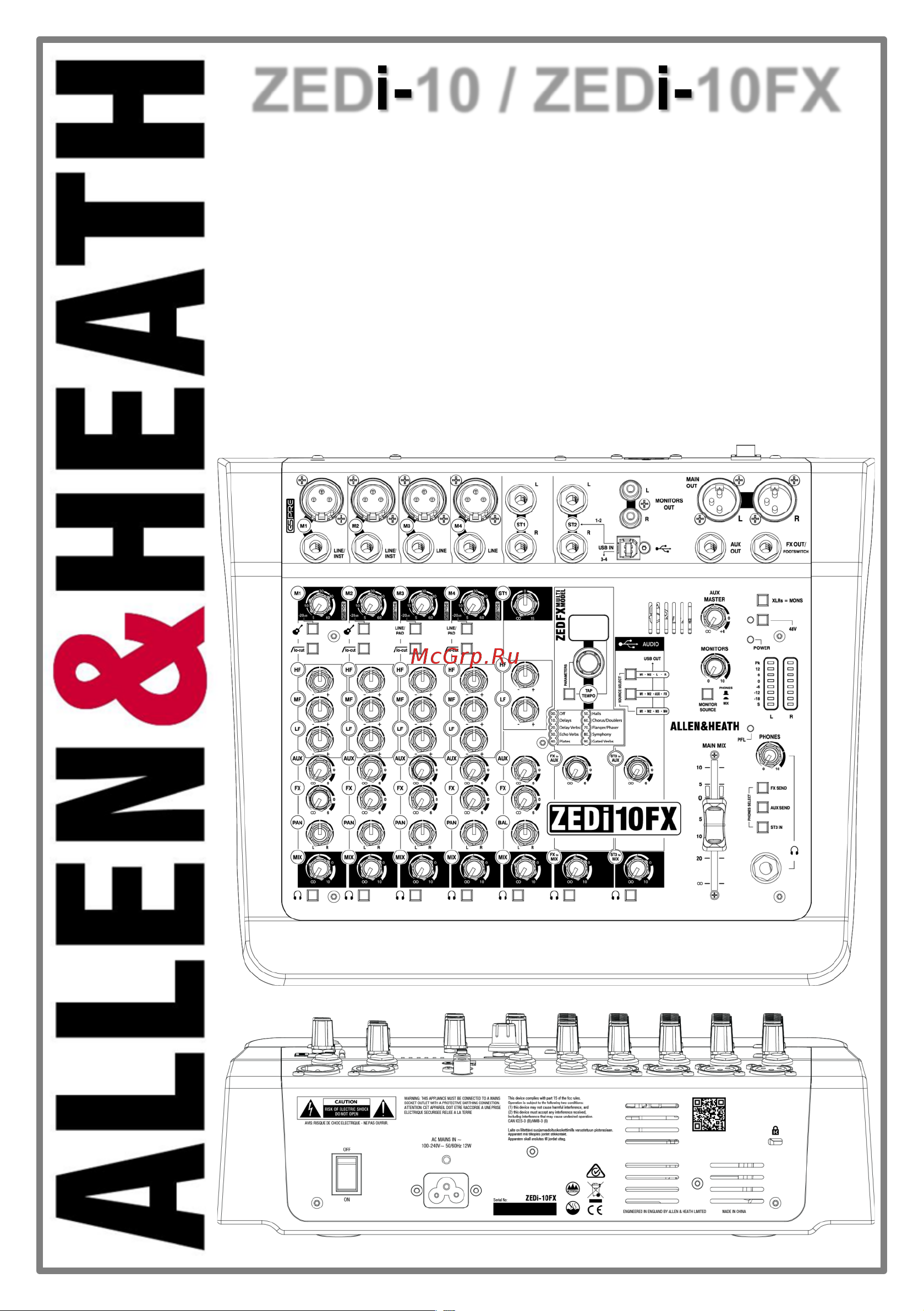 ALLEN & HEATH ZEDi10FX Руководство по эксплуатации онлайн