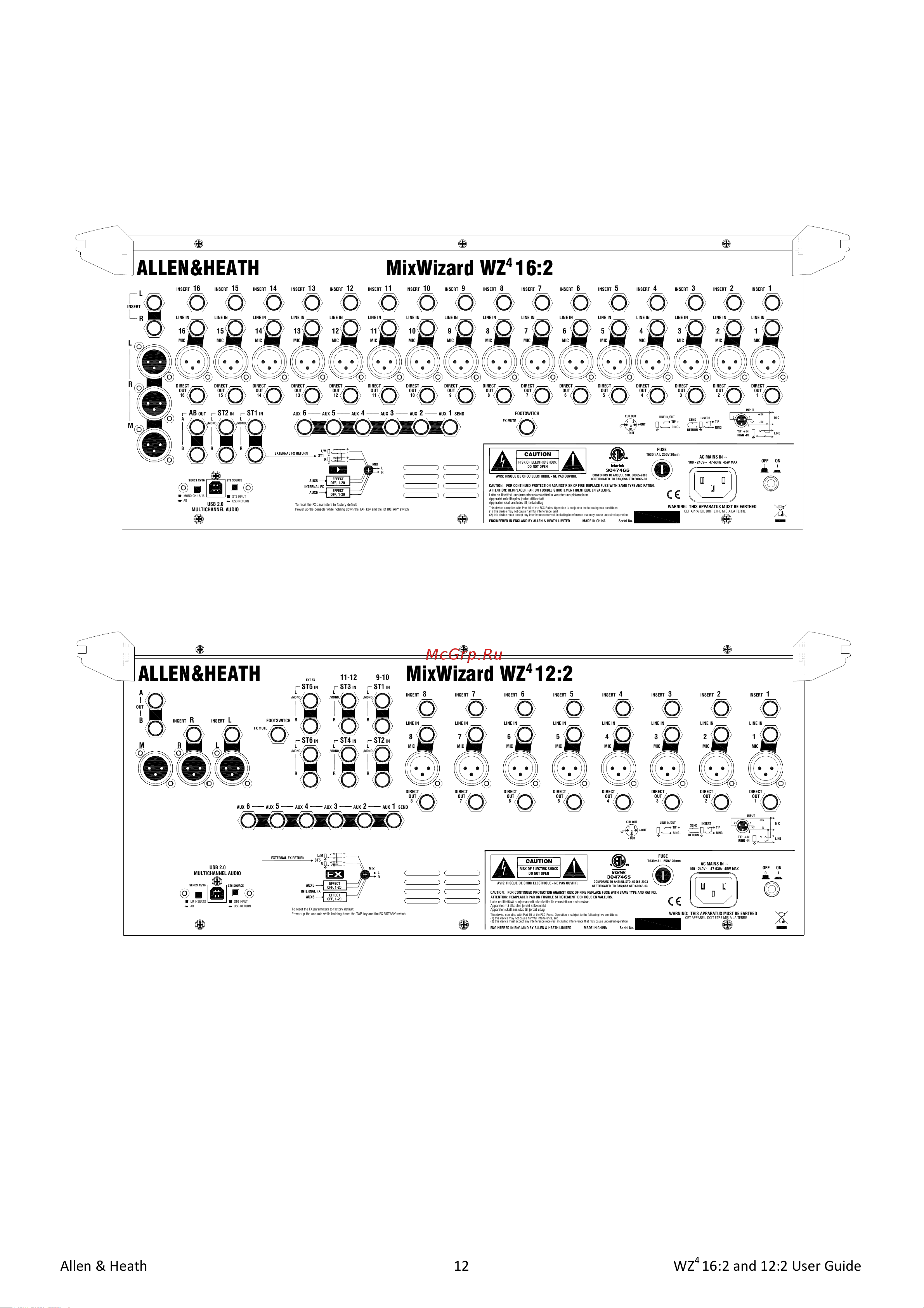 ALLEN & HEATH WZ4 12 [12/32] Caution
