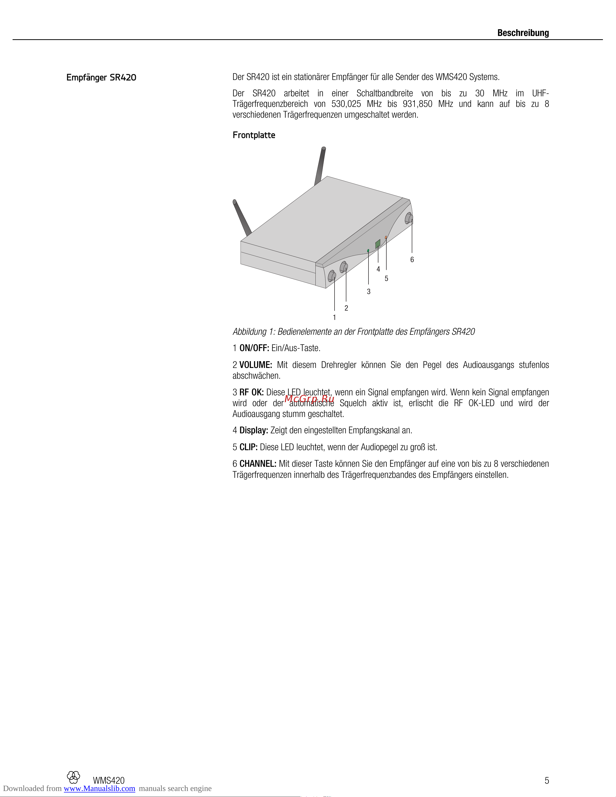 AKG WMS420 Presenter Set Band U1 Руководство по эксплуатации онлайн [5/100] 758908