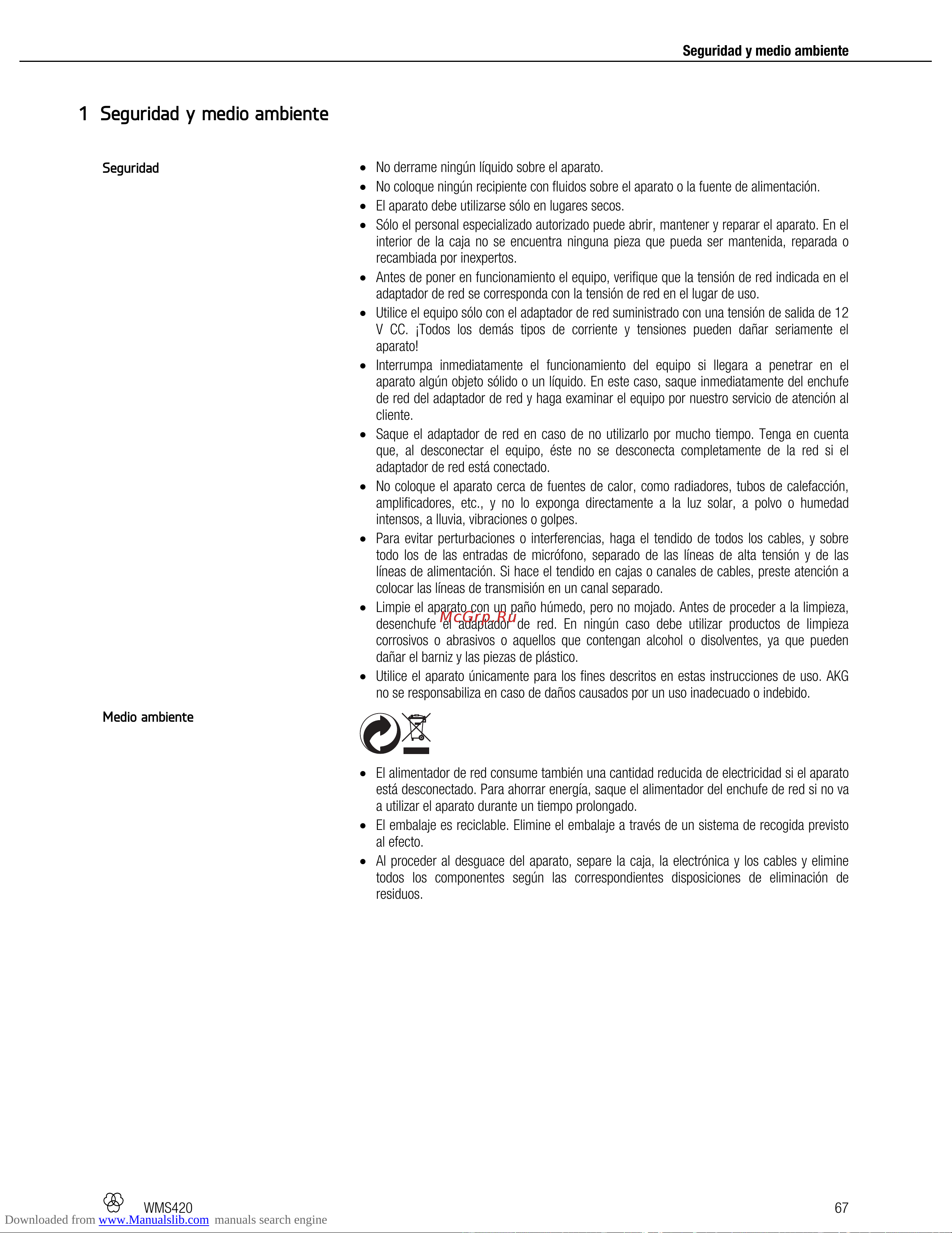 AKG WMS420 Vocal Set Band U1 [67/100] Seguridad y medio ambiente