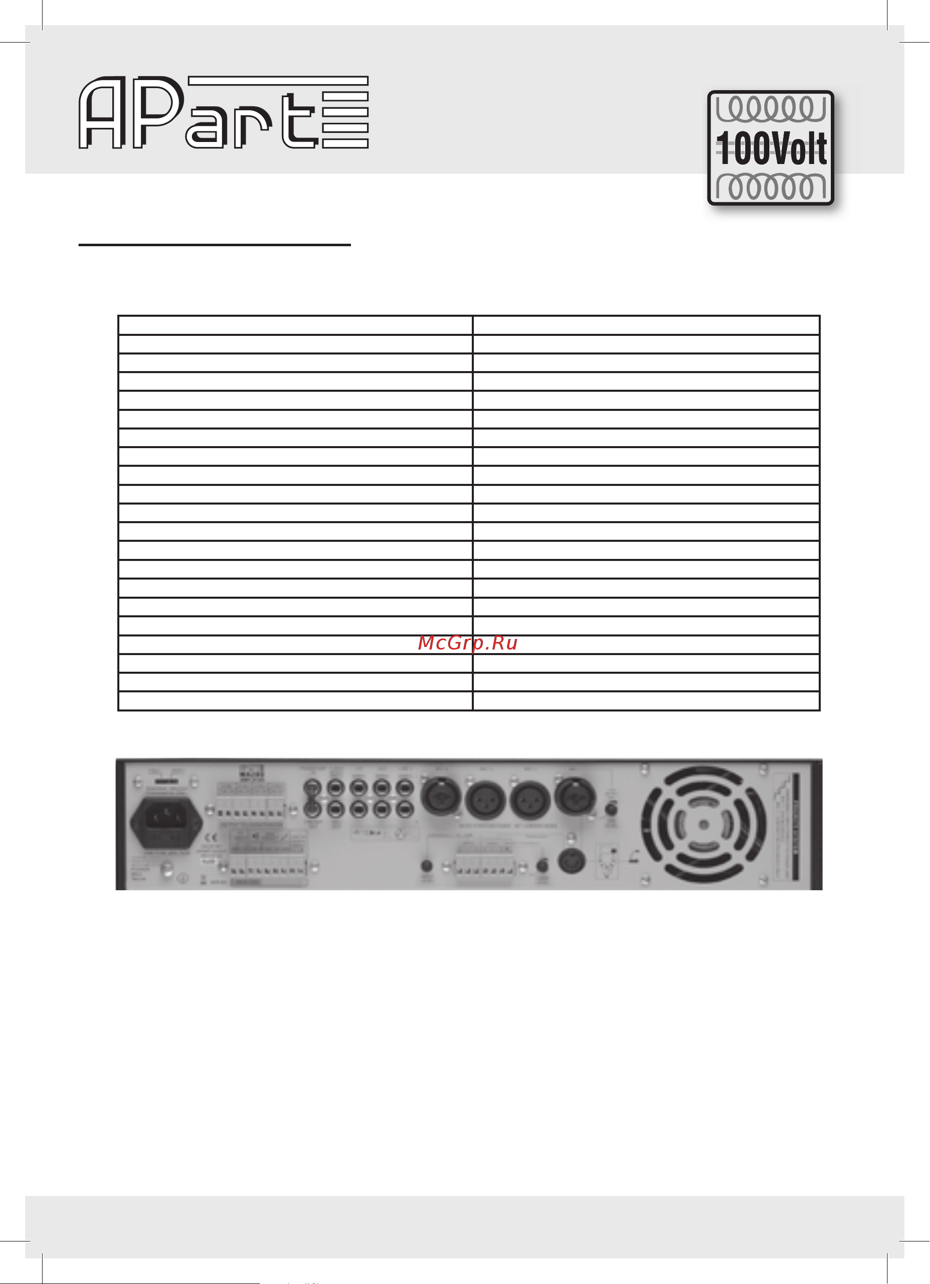 APart MA200 [12/16] Technical specifications