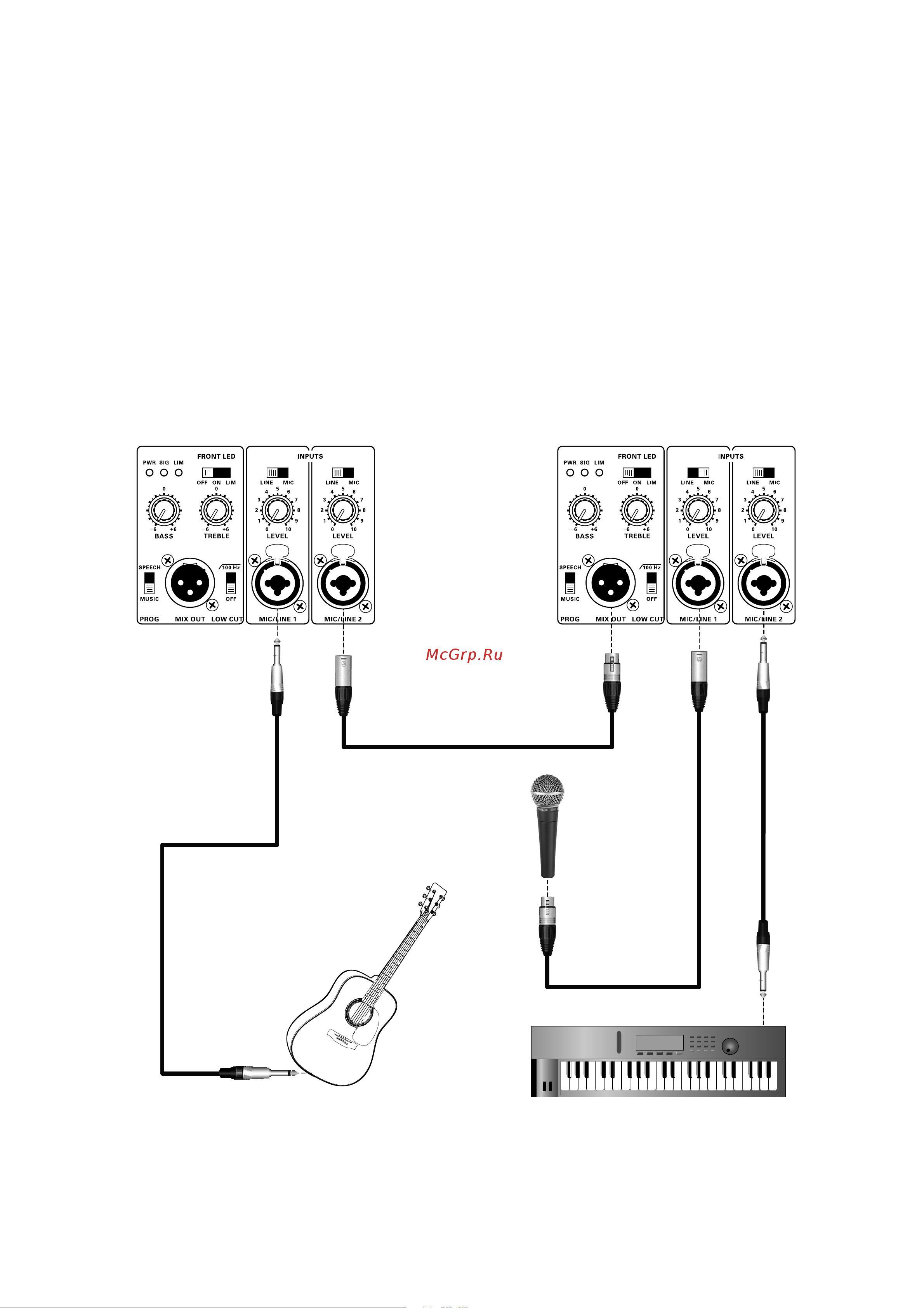 TURBOSOUND M12 [4/24] Connection diagrams