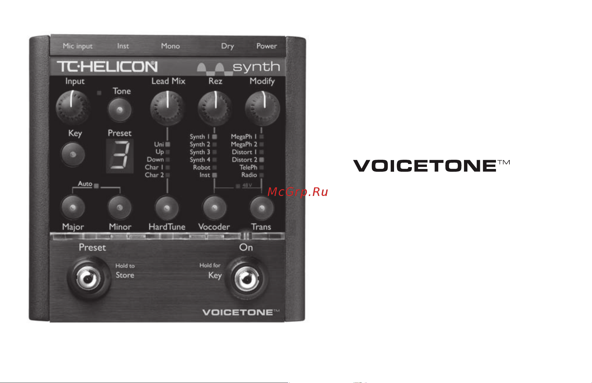TC HELICON VoiceTone Synth Руководство по эксплуатации онлайн