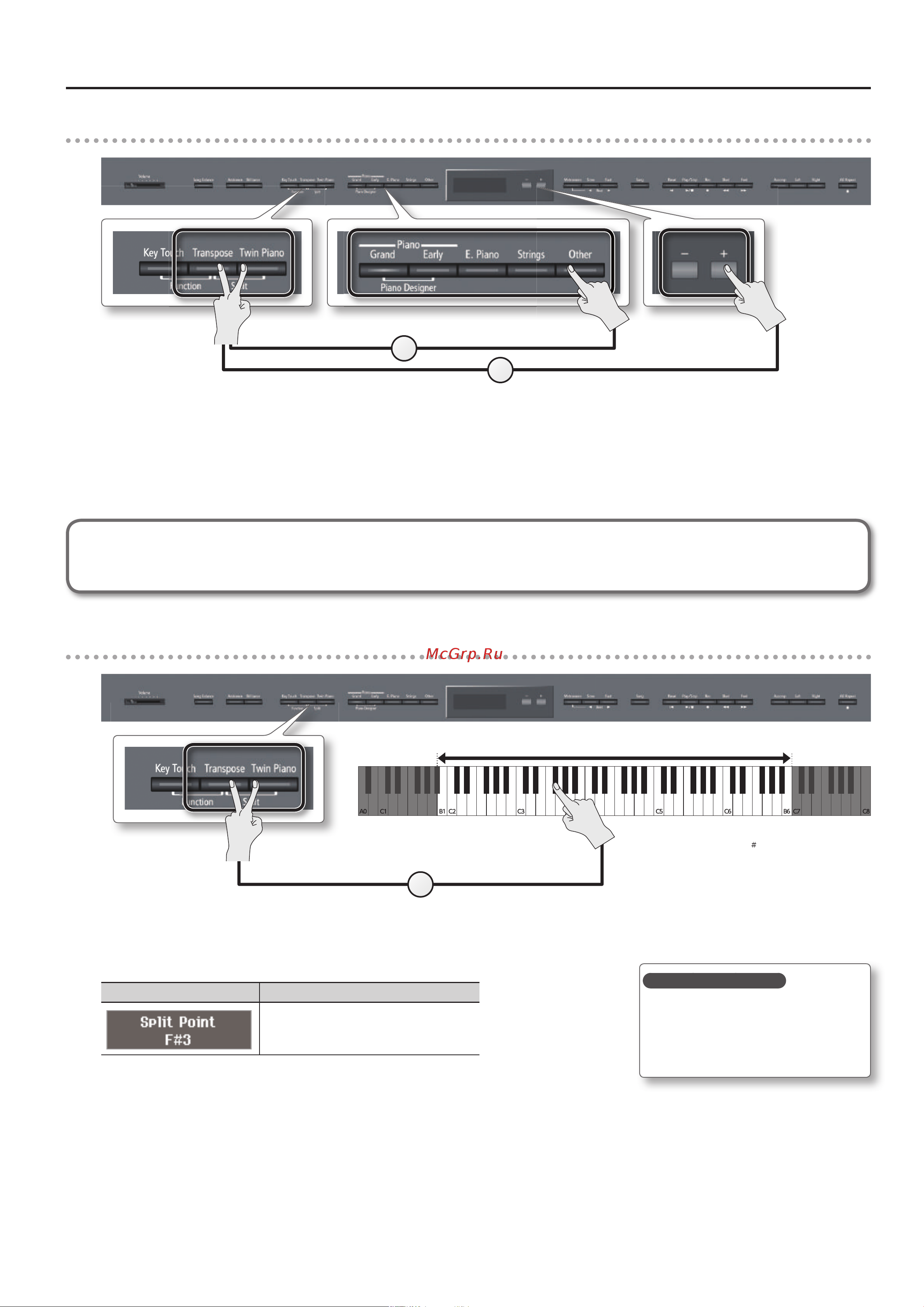 Roland HP507-RWA [21/63] Смена тембра левой руки