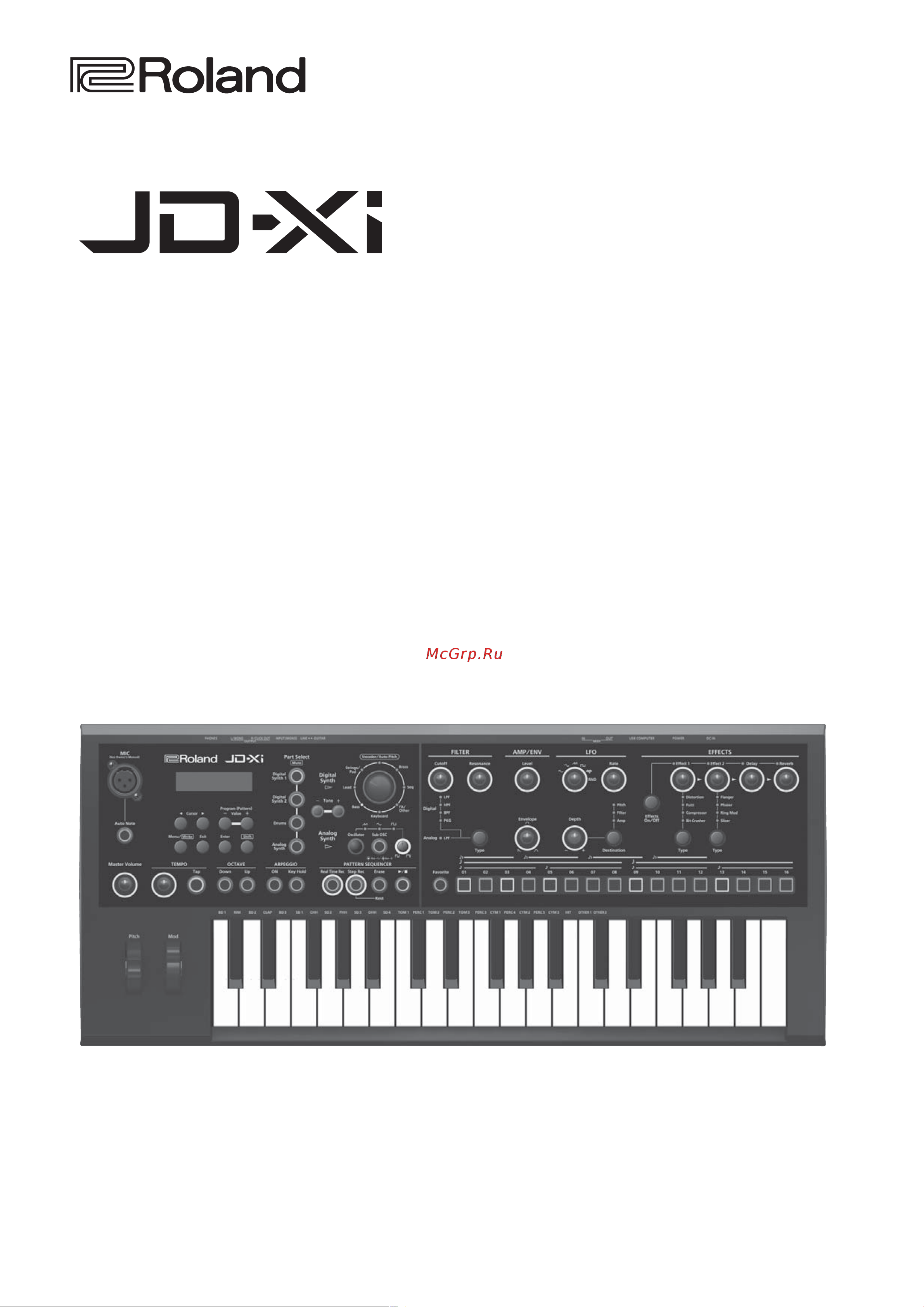 Roland JD-XI-WH Руководство по эксплуатации онлайн