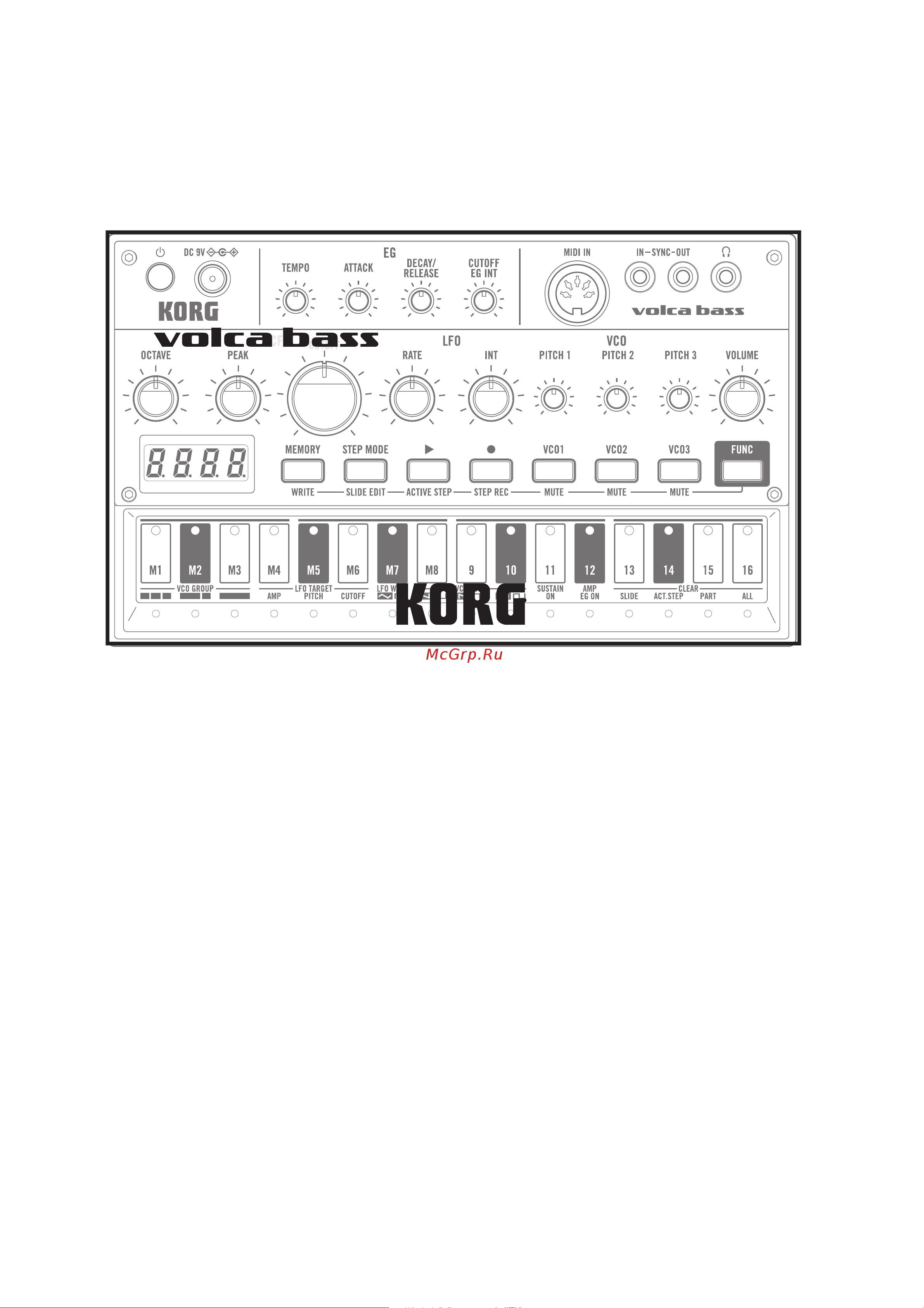 Korg VOLCA BASS Руководство по эксплуатации онлайн