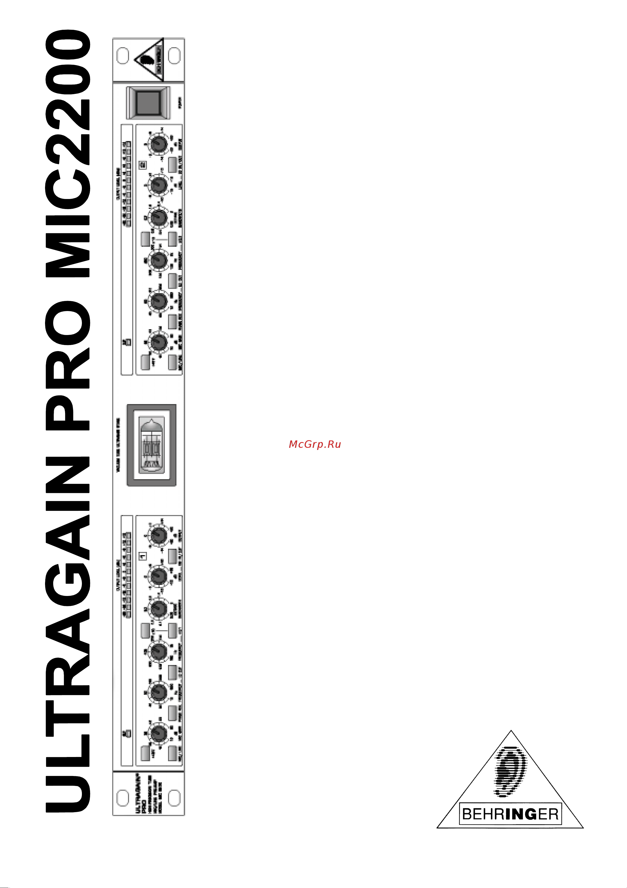 Behringer ULTRAGAIN PRO MIC 2200 Руководство по эксплуатации онлайн