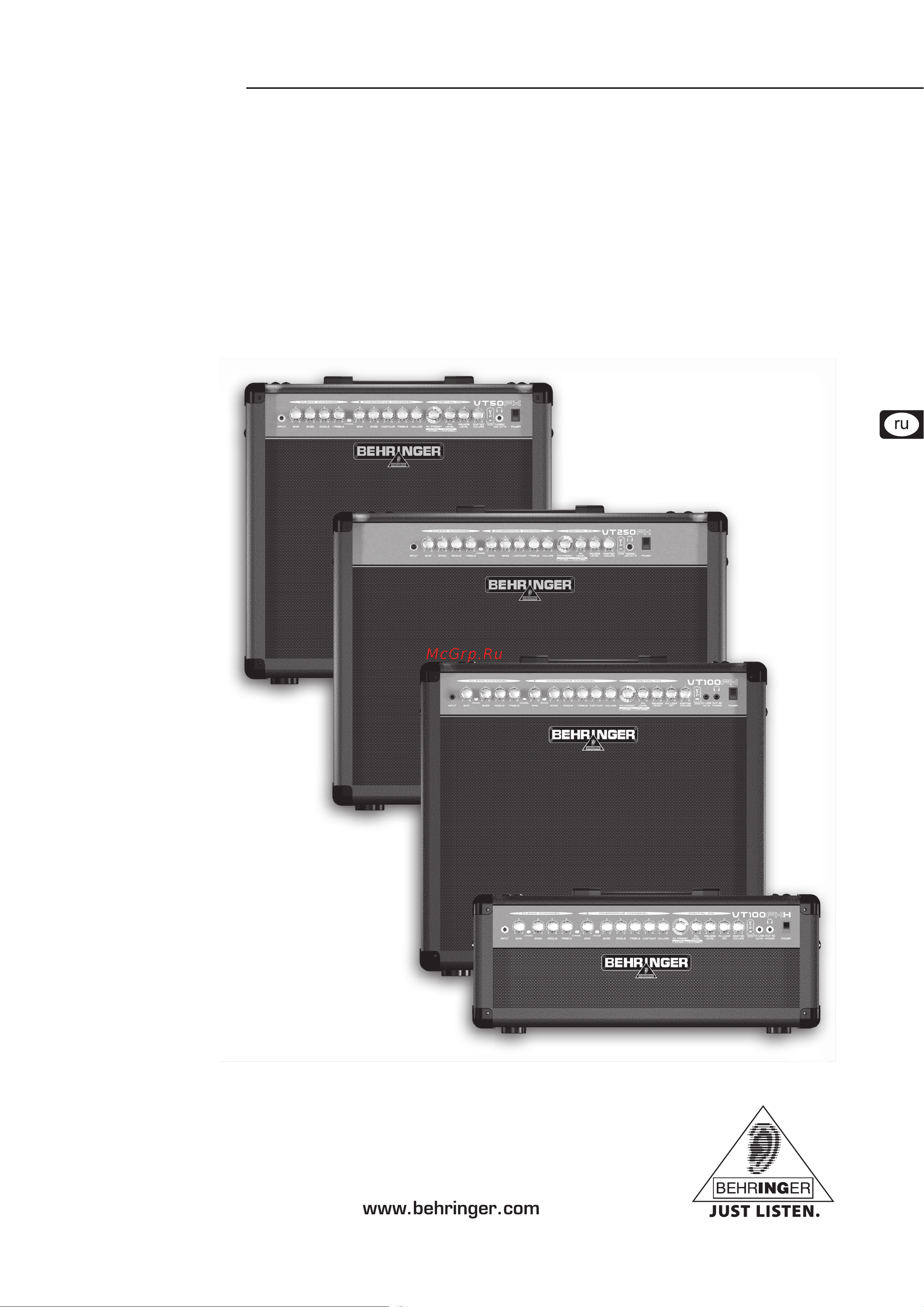 Behringer VIRTUBE VT100FX Руководство по эксплуатации онлайн