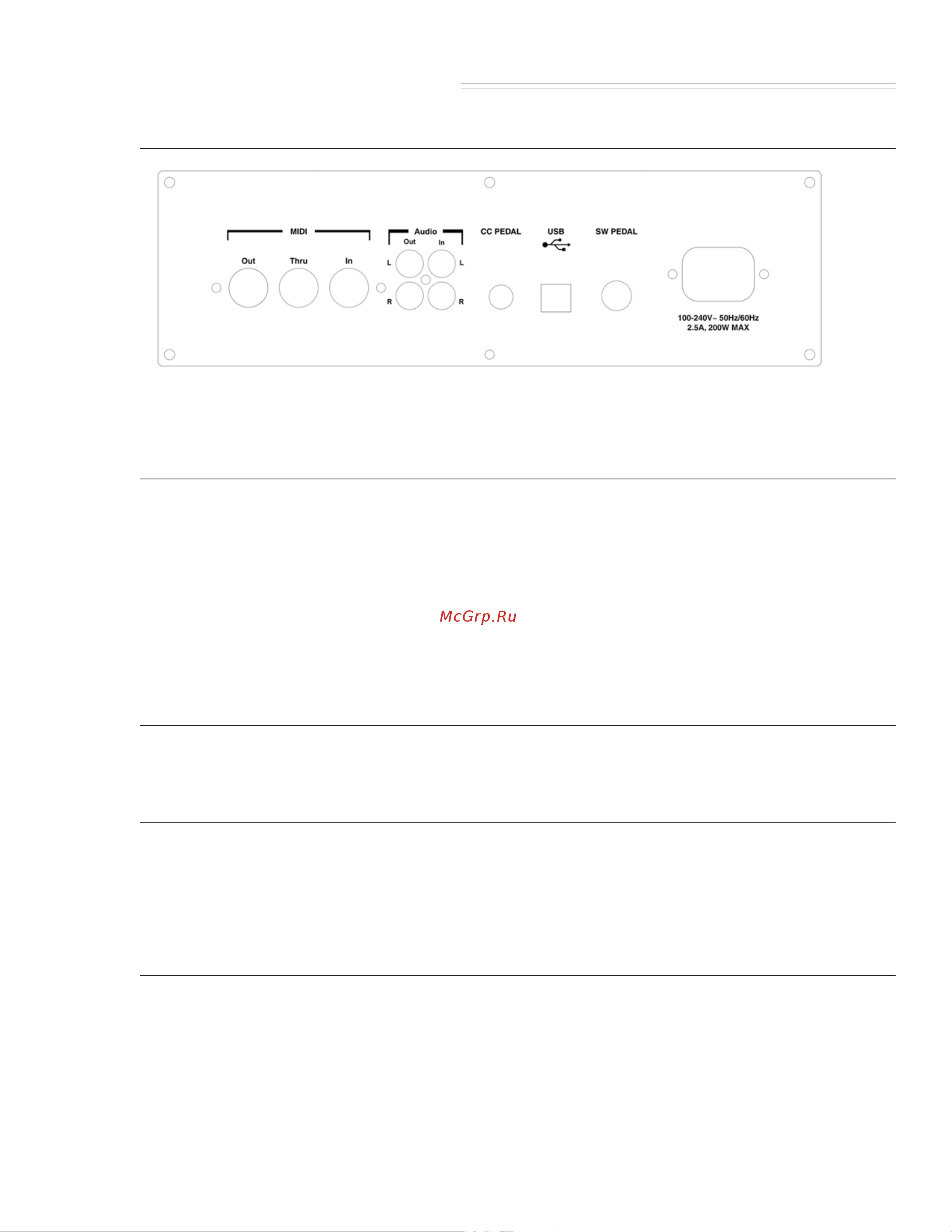 Kurzweil MPG-200 [12/48] Audio in and audio out