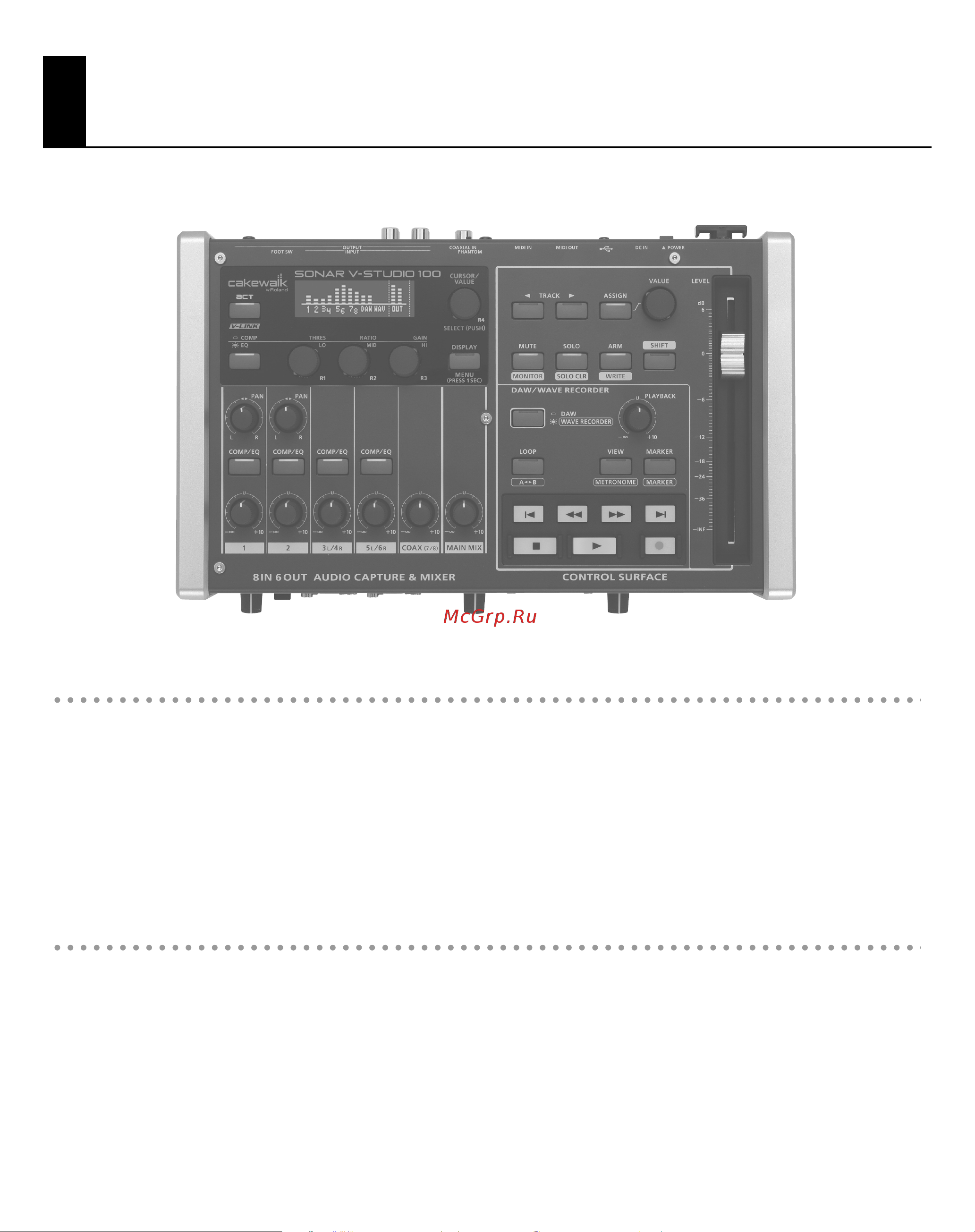 Cakewalk V-STUDIO 100 [12/68] Overview of the sonar v studio 100