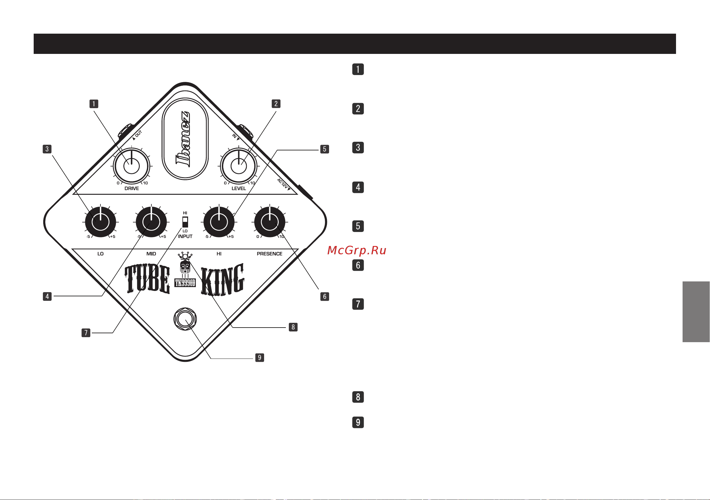 Ibanez TK999OD [11/16] Descripción