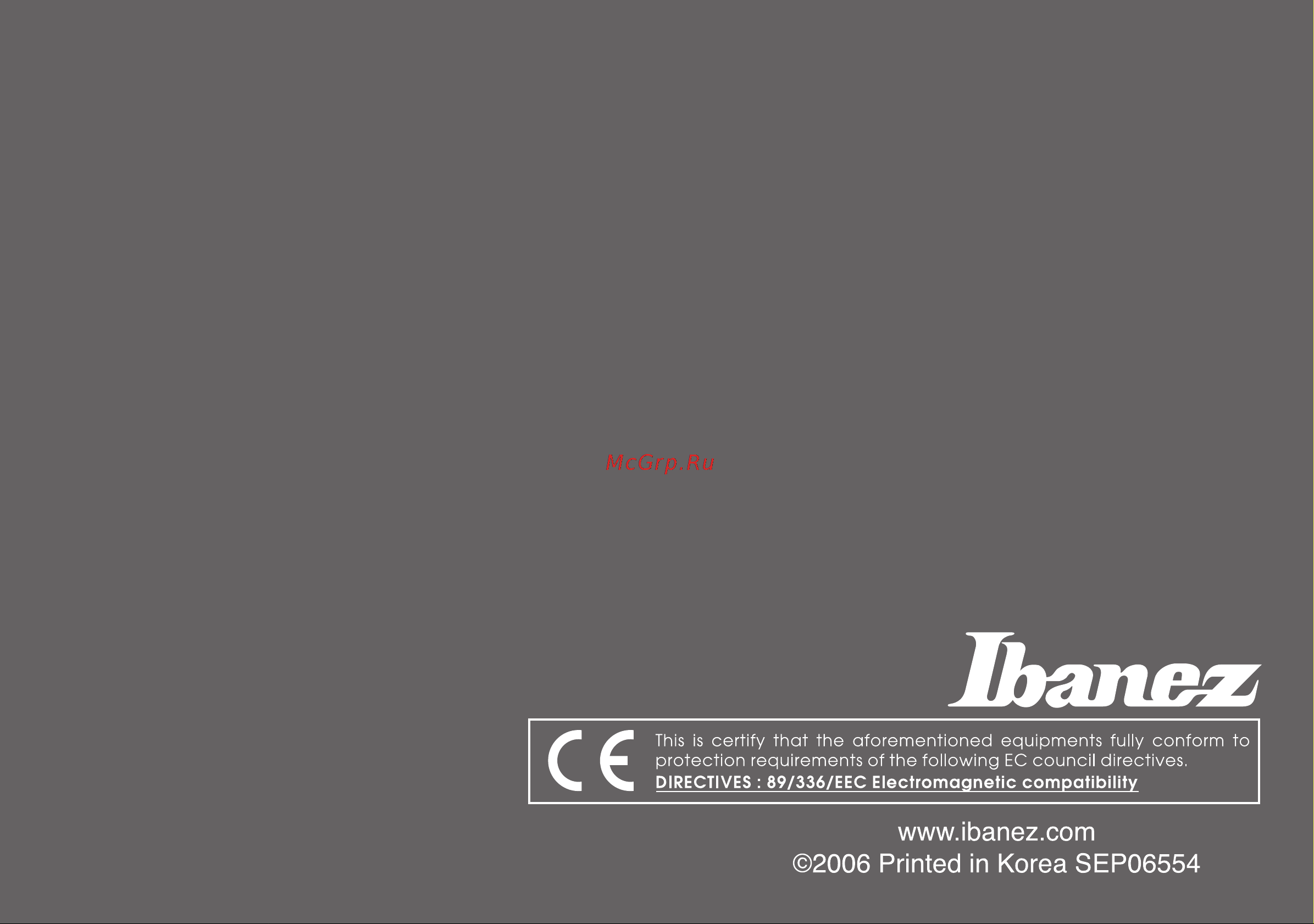 Ibanez Electric Basses (2007) Руководство по эксплуатации онлайн [3/37] 760657