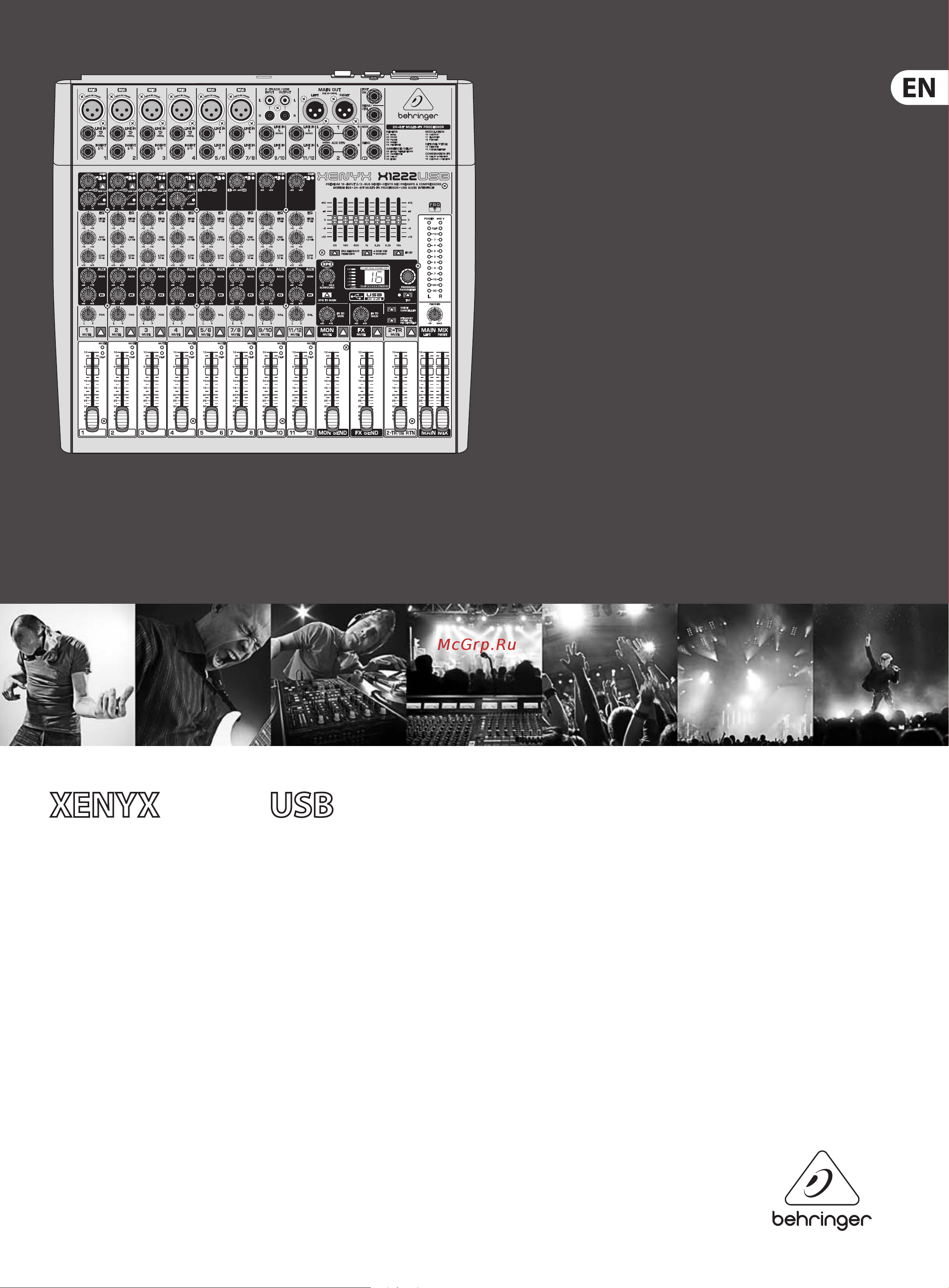 Behringer XENYX X1222USB Руководство по эксплуатации онлайн