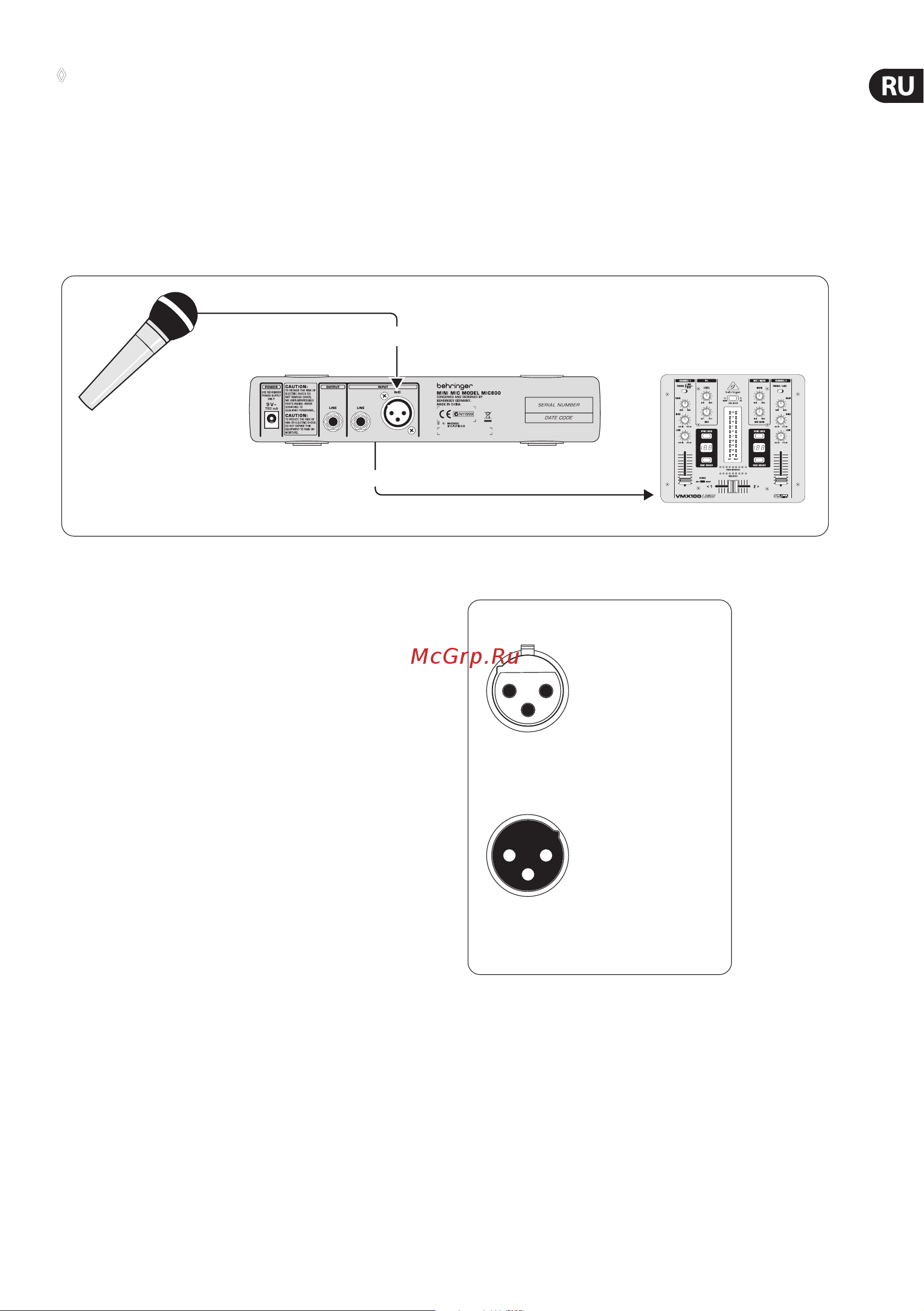 Behringer MINIMIC MIC800 [9/13] Пример использования